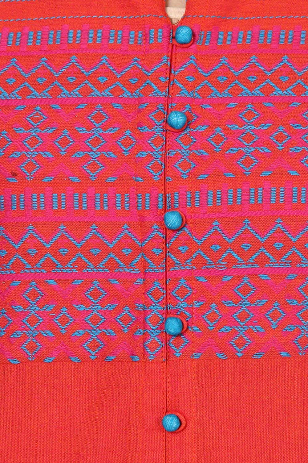 Orange Straight Poly Cotton Kurta image number 1
