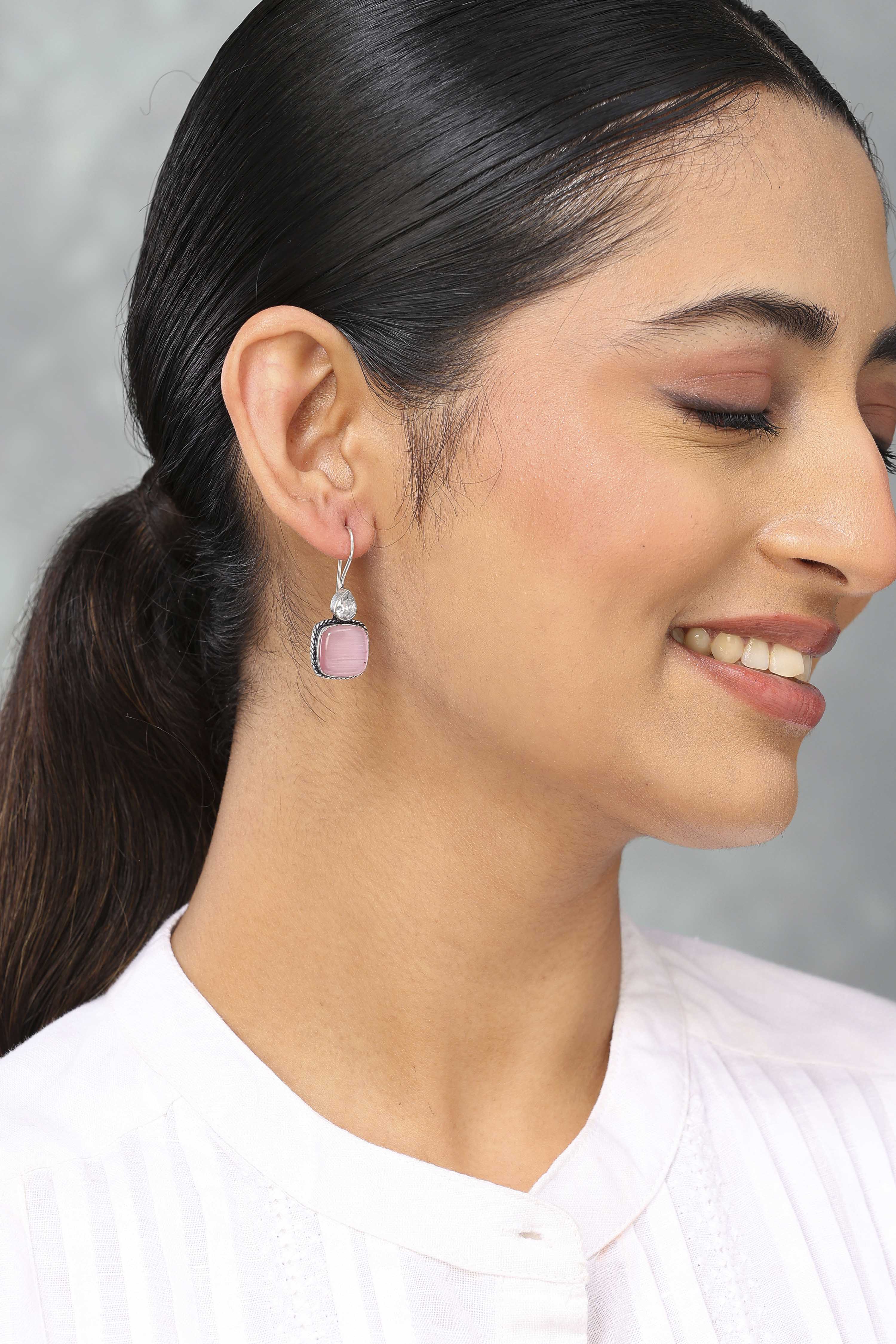 Light Pink Brass Drop & danglers image number 3