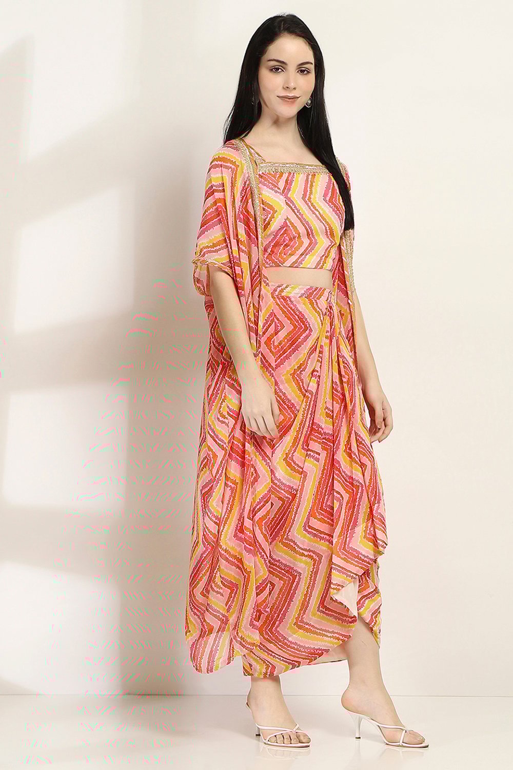 Pink Polyester Skirt Set image number 5