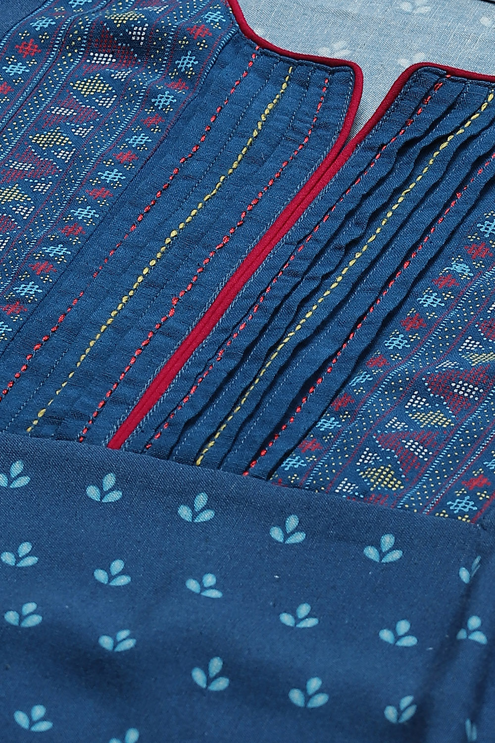 Indigo LIVA Straight Kurta image number 1