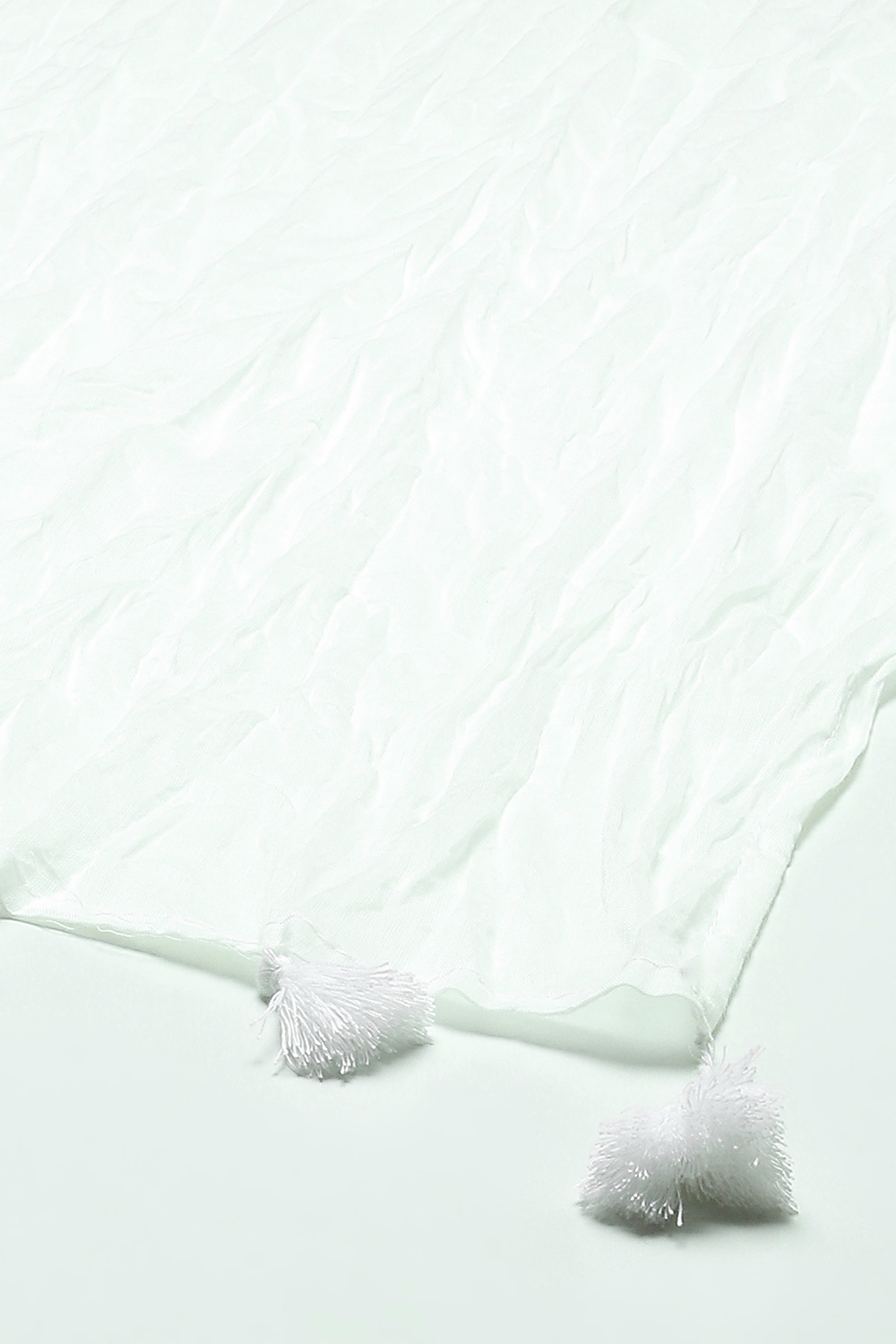 White Cotton Woven Dupatta image number 0