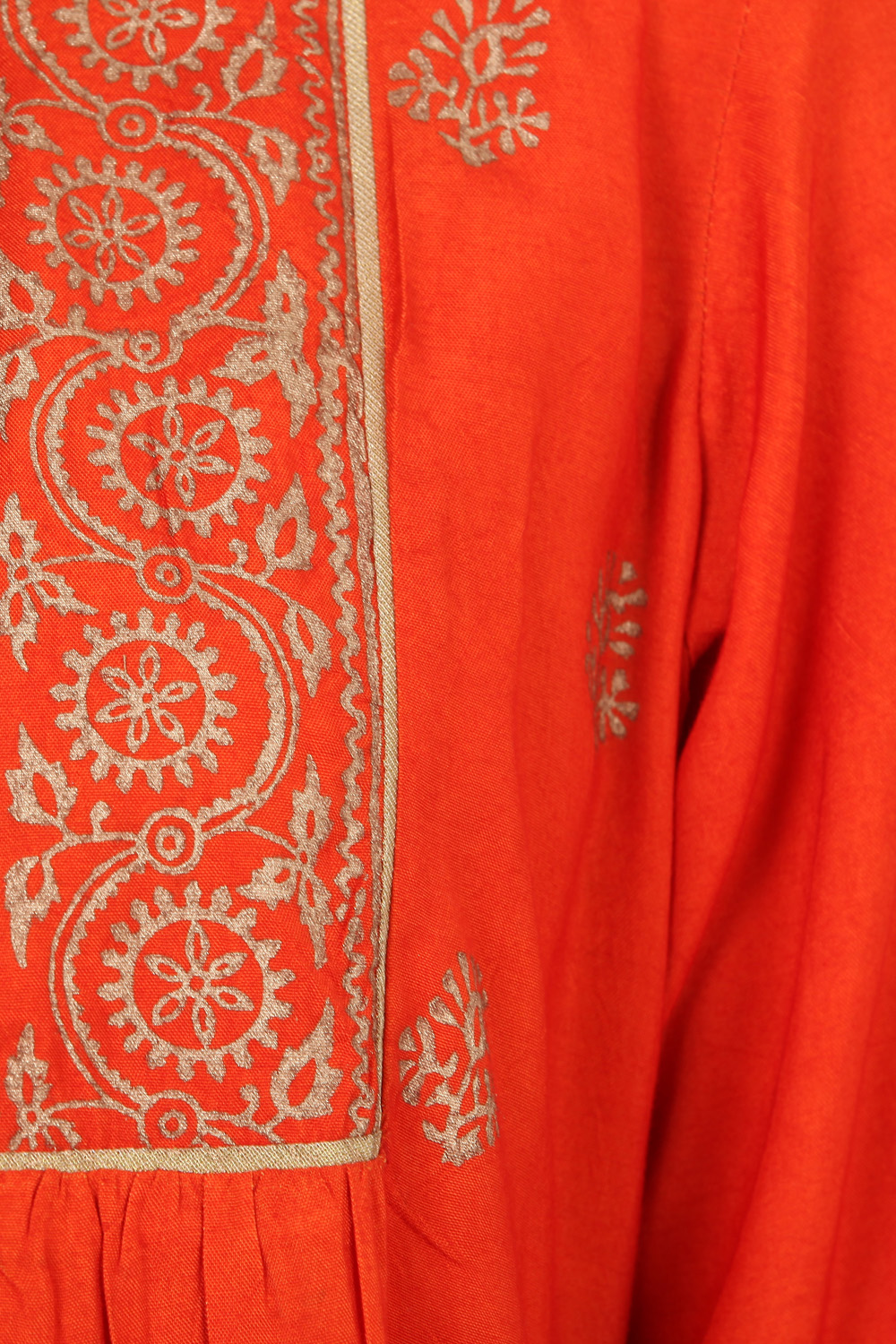 Orange Flared Viscose Indie Top image number 1