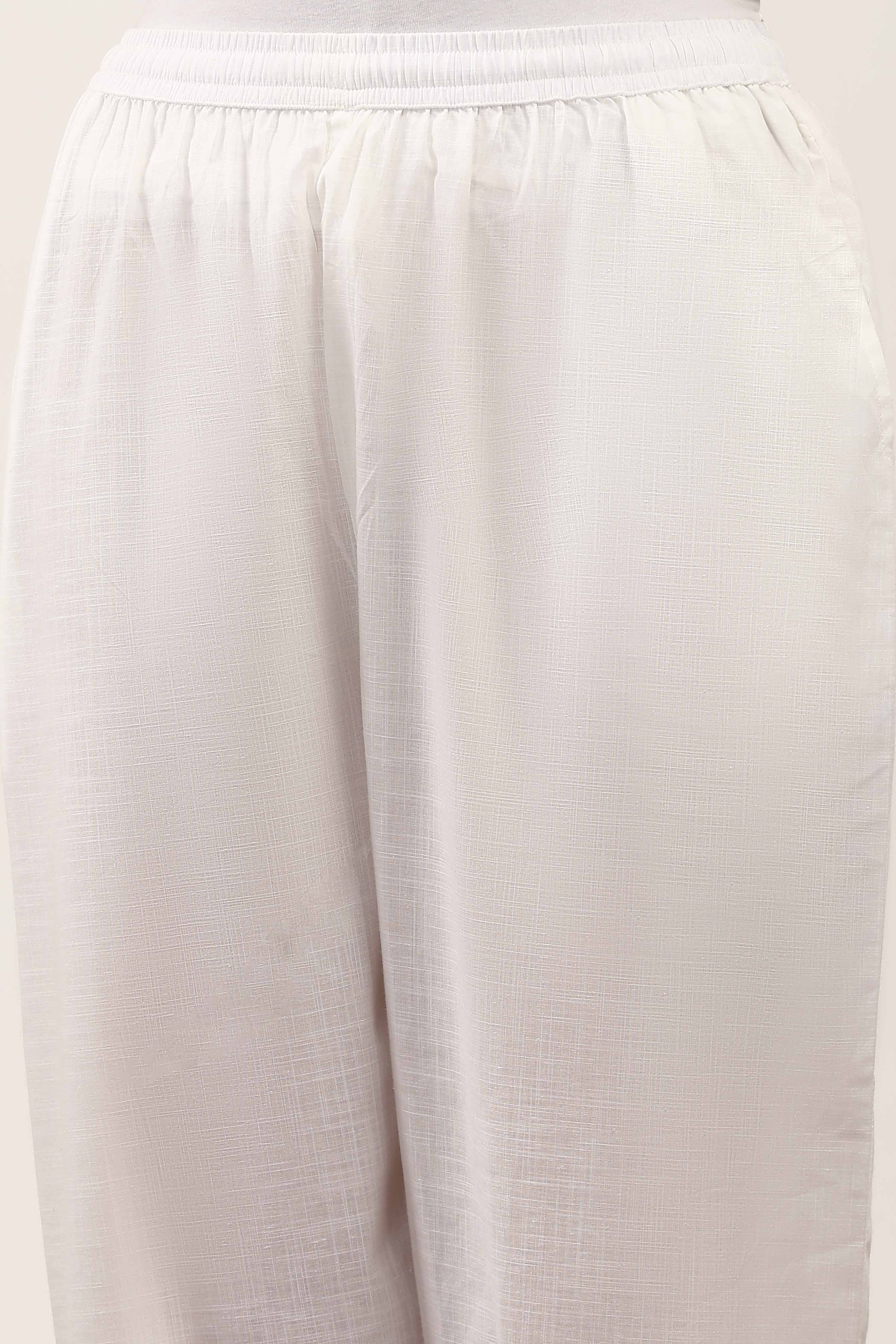 White Cotton Palazzos & Culottes image number 1
