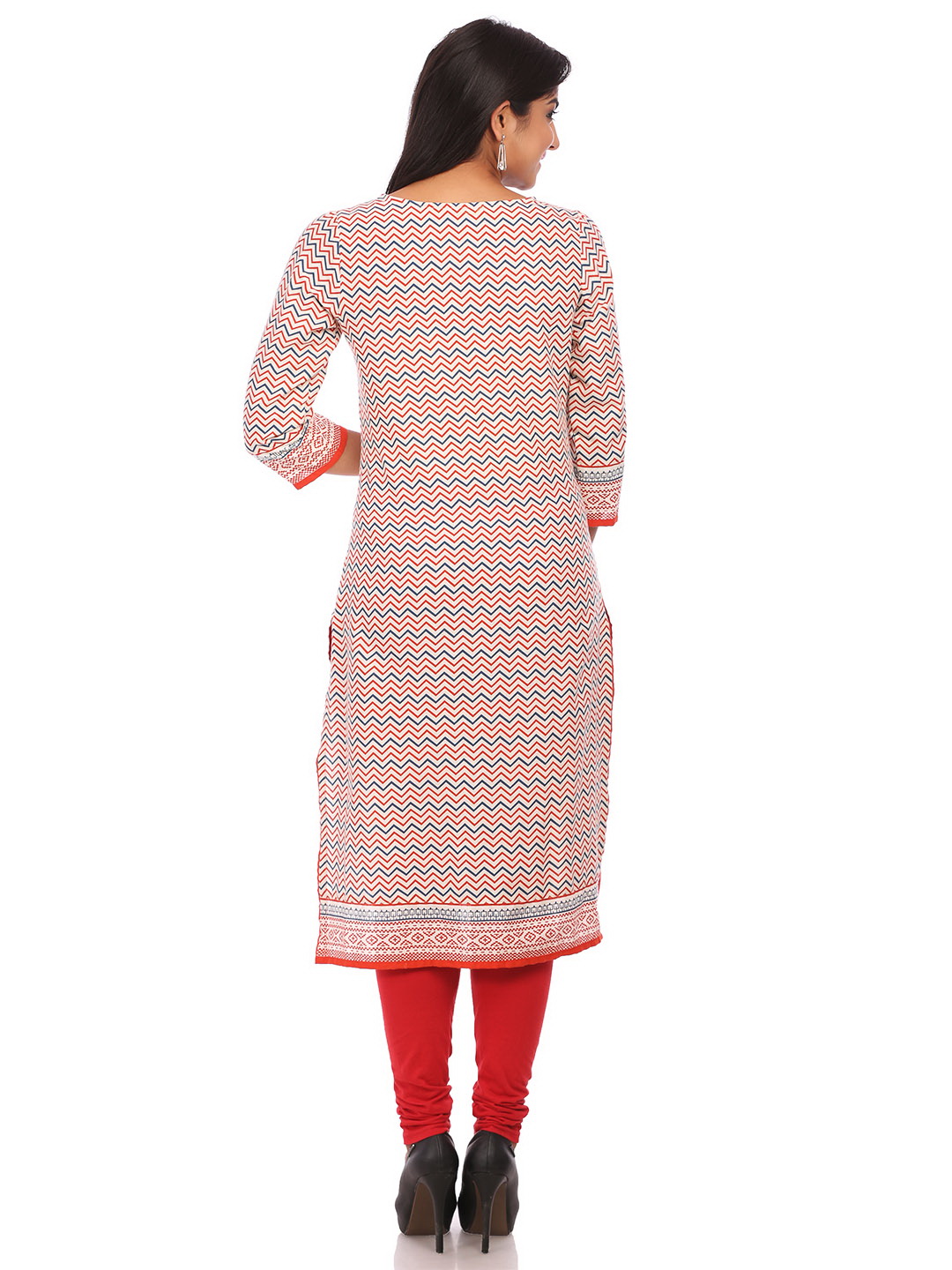 Beige Cotton Straight Kurta image number 1
