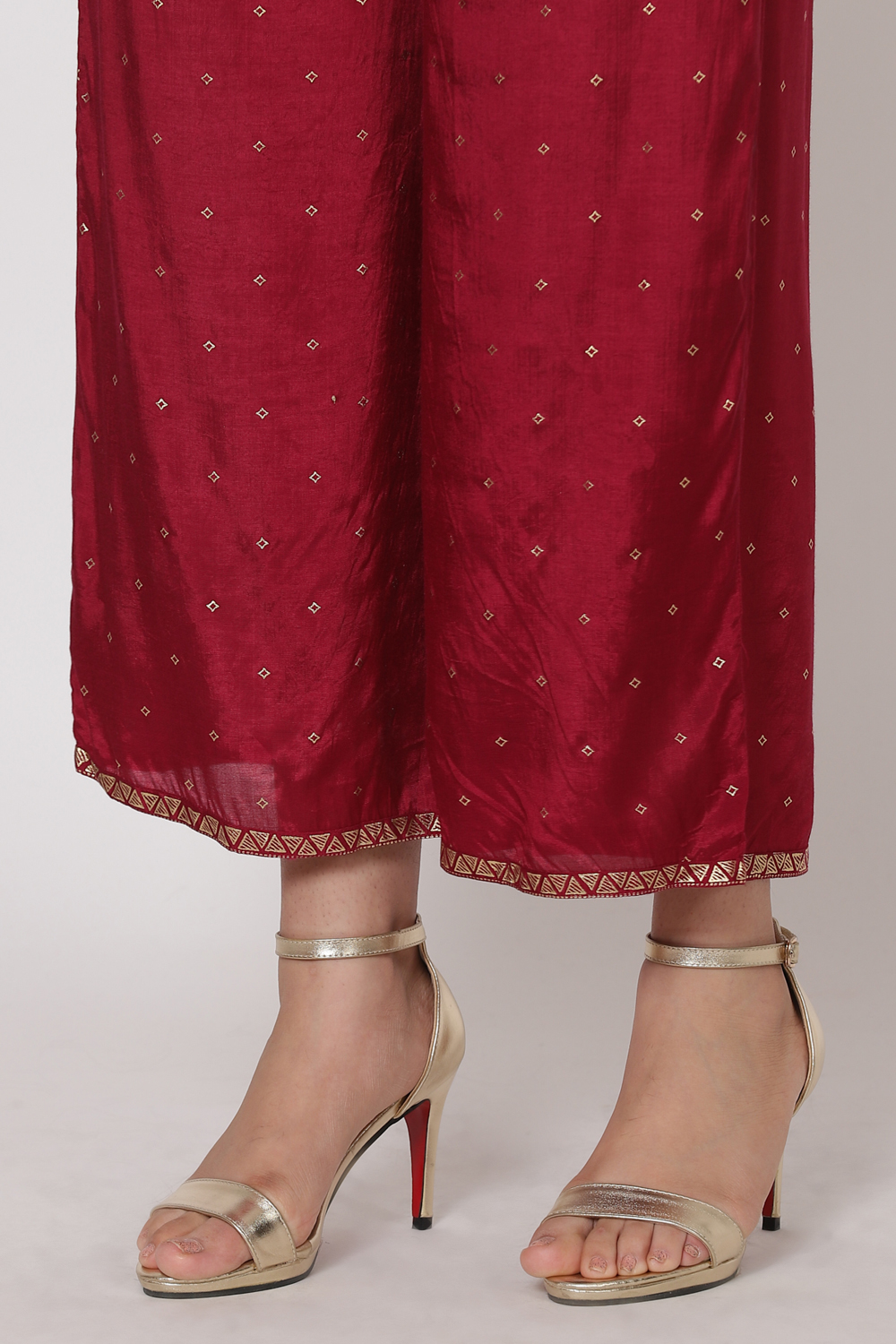 Wine Viscose Palazzo image number 1