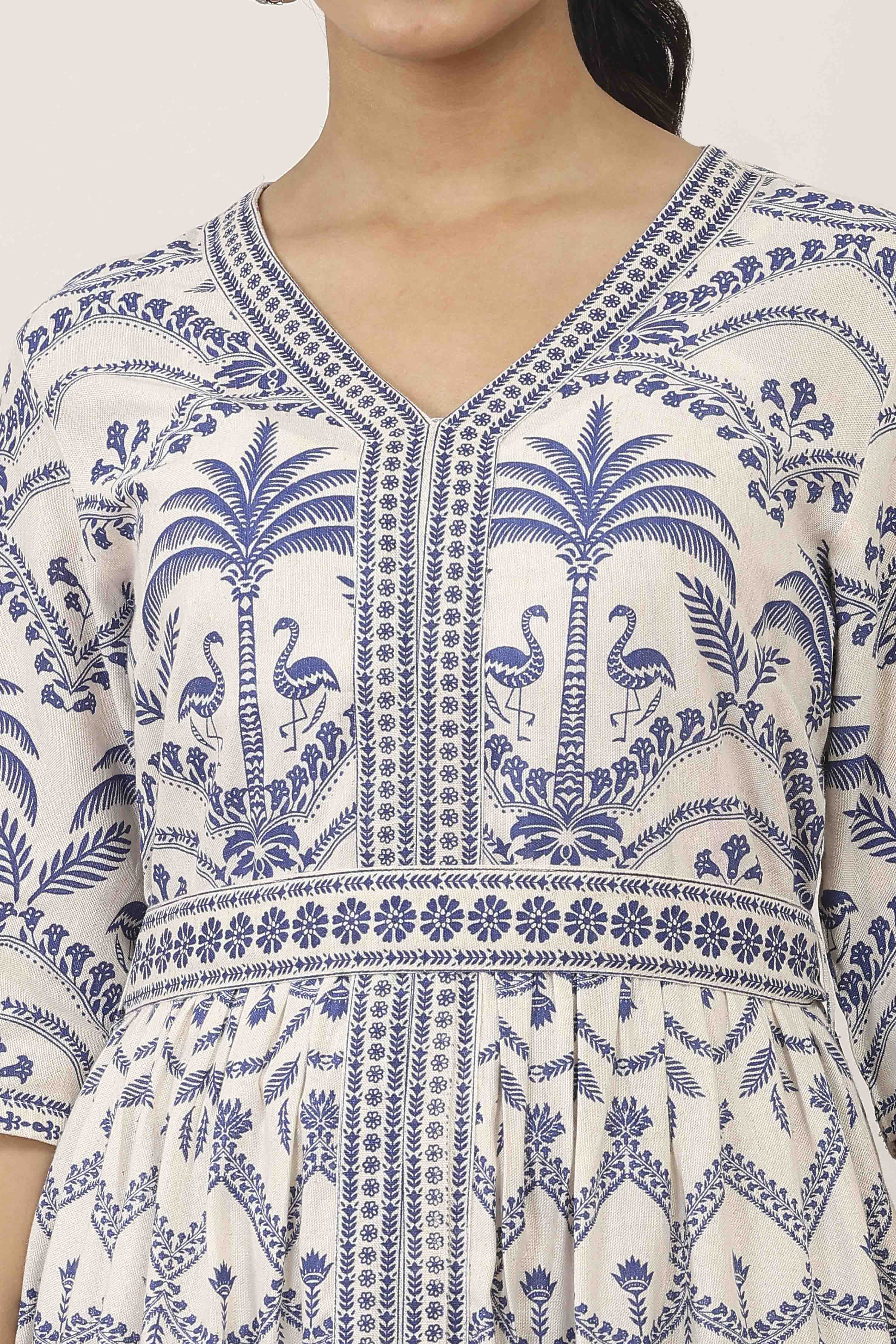 Blue Rayon A-Line Dresses image number 1