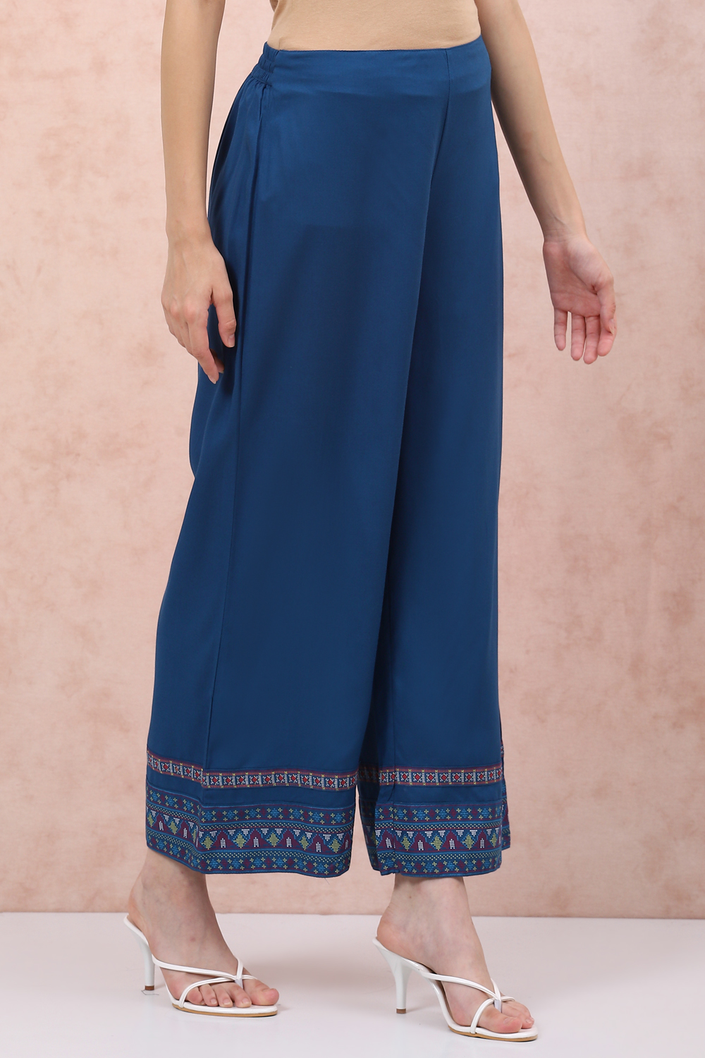 Indigo LIVA Palazzo Pants image number 3