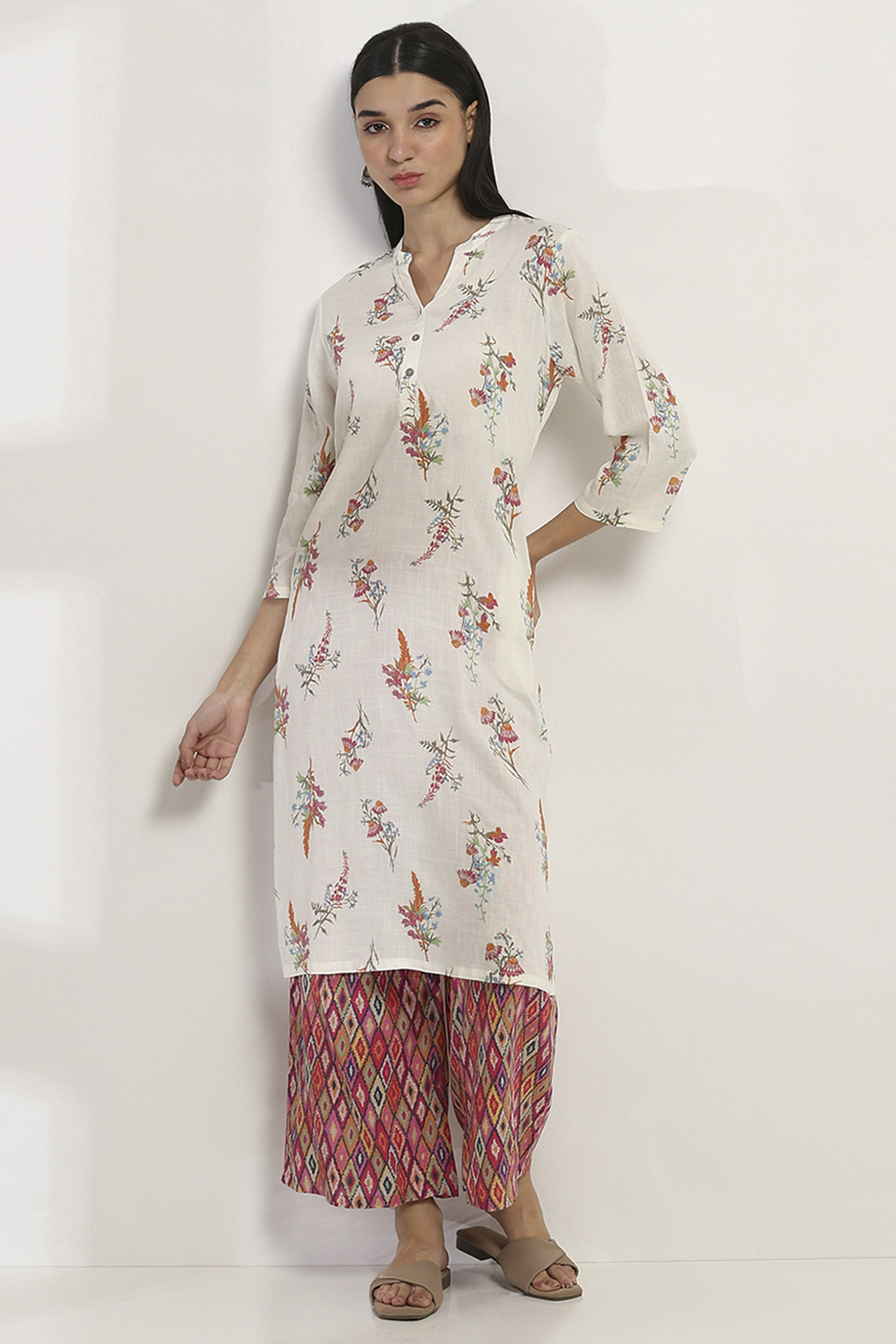 White Viscose Rayon Straight SET image number 0