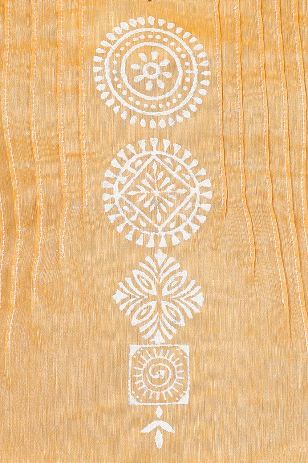 Ochre Straight Poly Cotton Kurta image number 1