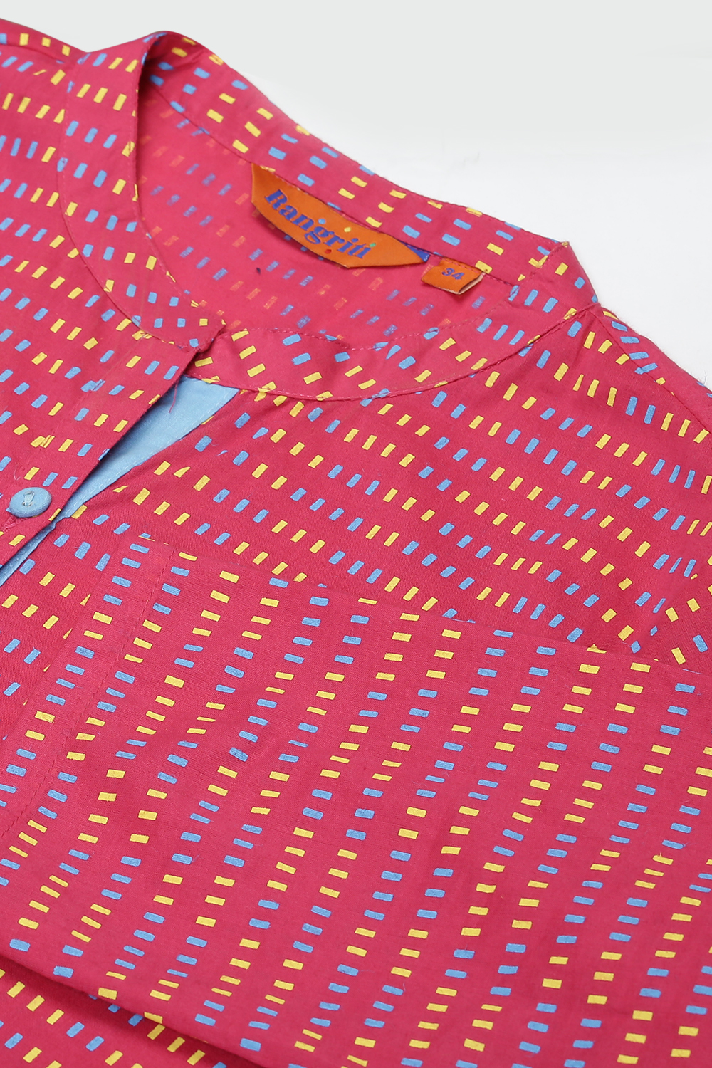 Pink Cotton And Cambric Straight Kurta image number 2