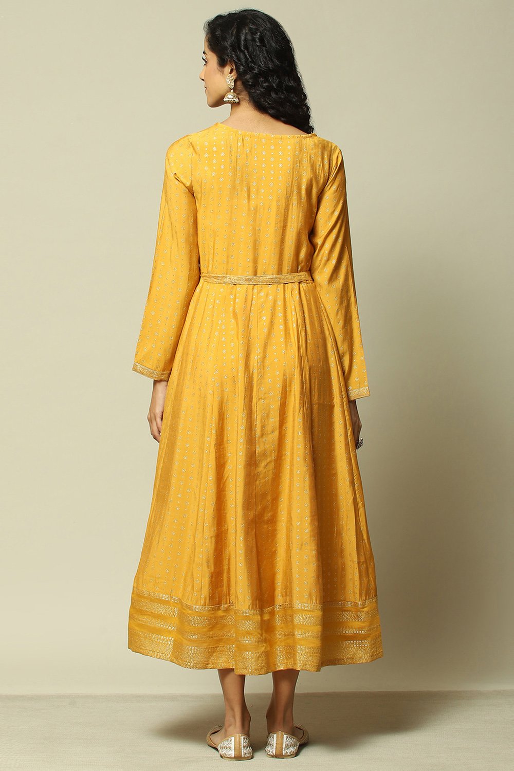 Green Viscose Straight Printed Dress image number 4