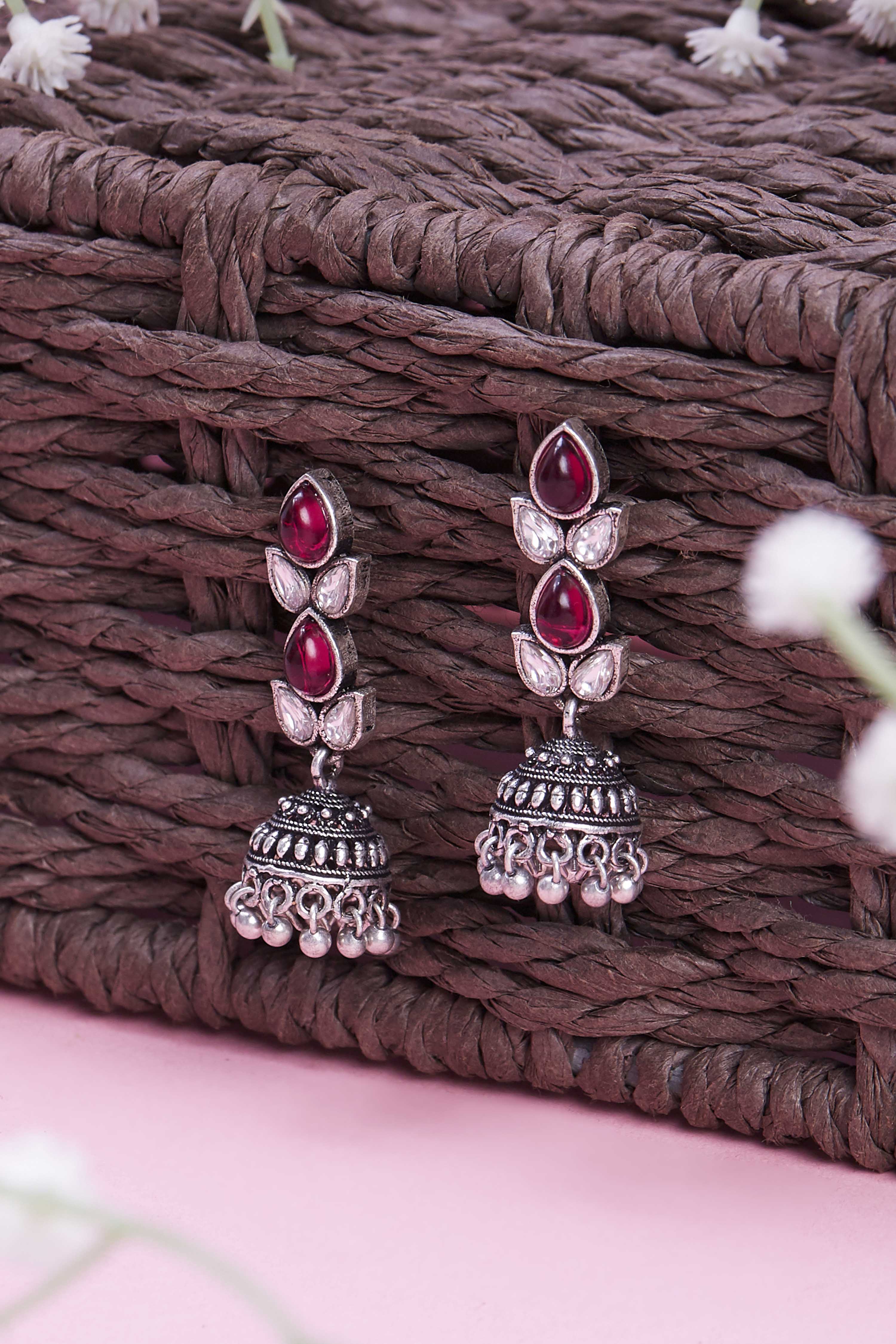 Red Brass Jhumka image number 0