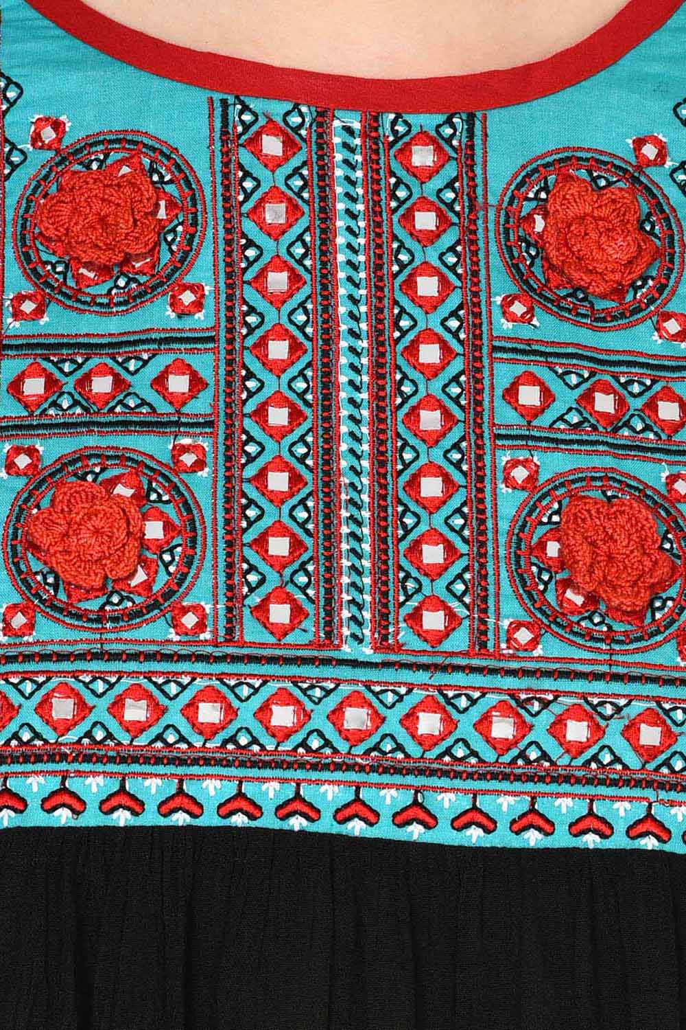 Black Kalidar Viscose Kurta image number 1