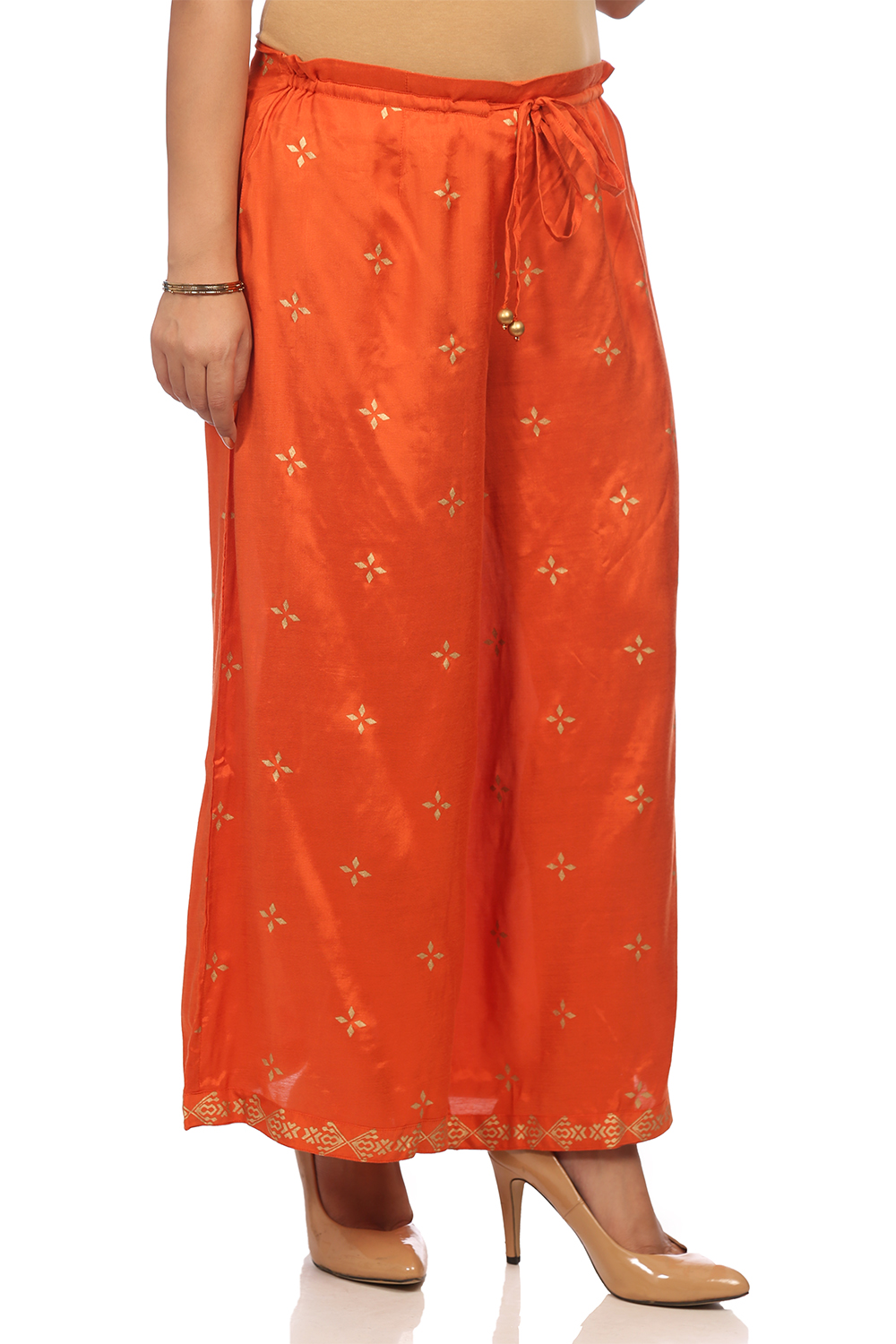 Orange Viscose Palazzo image number 2