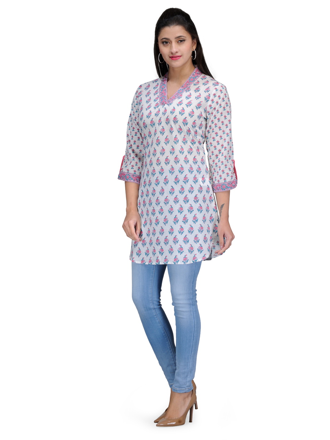 White Cotton Straight Kurta image number 2