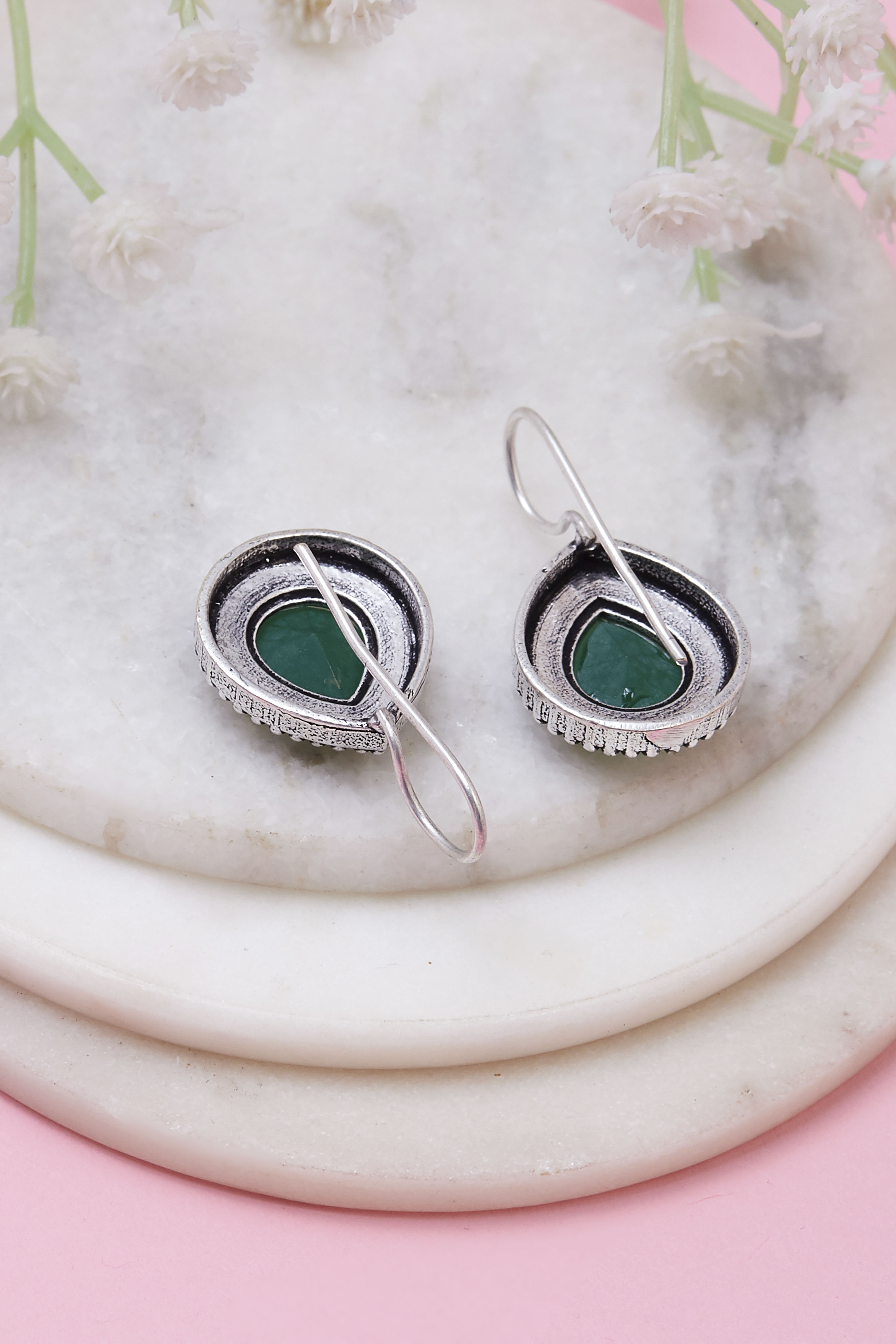Green Brass Drop & danglers image number 2