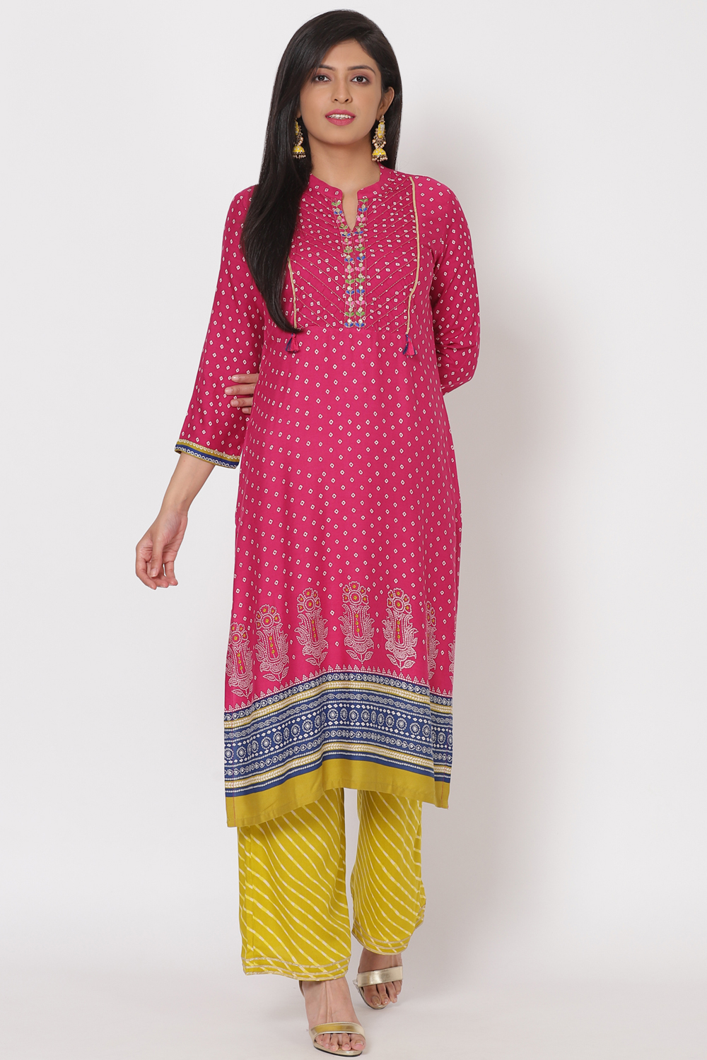 Pink Viscose Rayon Straight Kurta image number 3