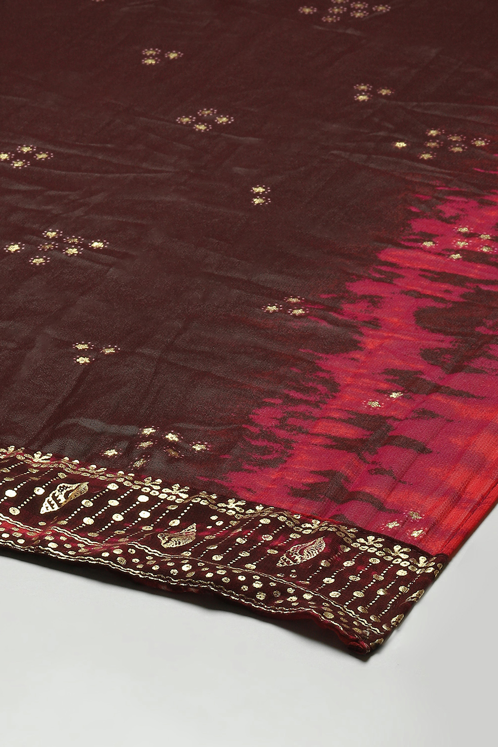 Wine Polyester Printed Dupatta image number 1