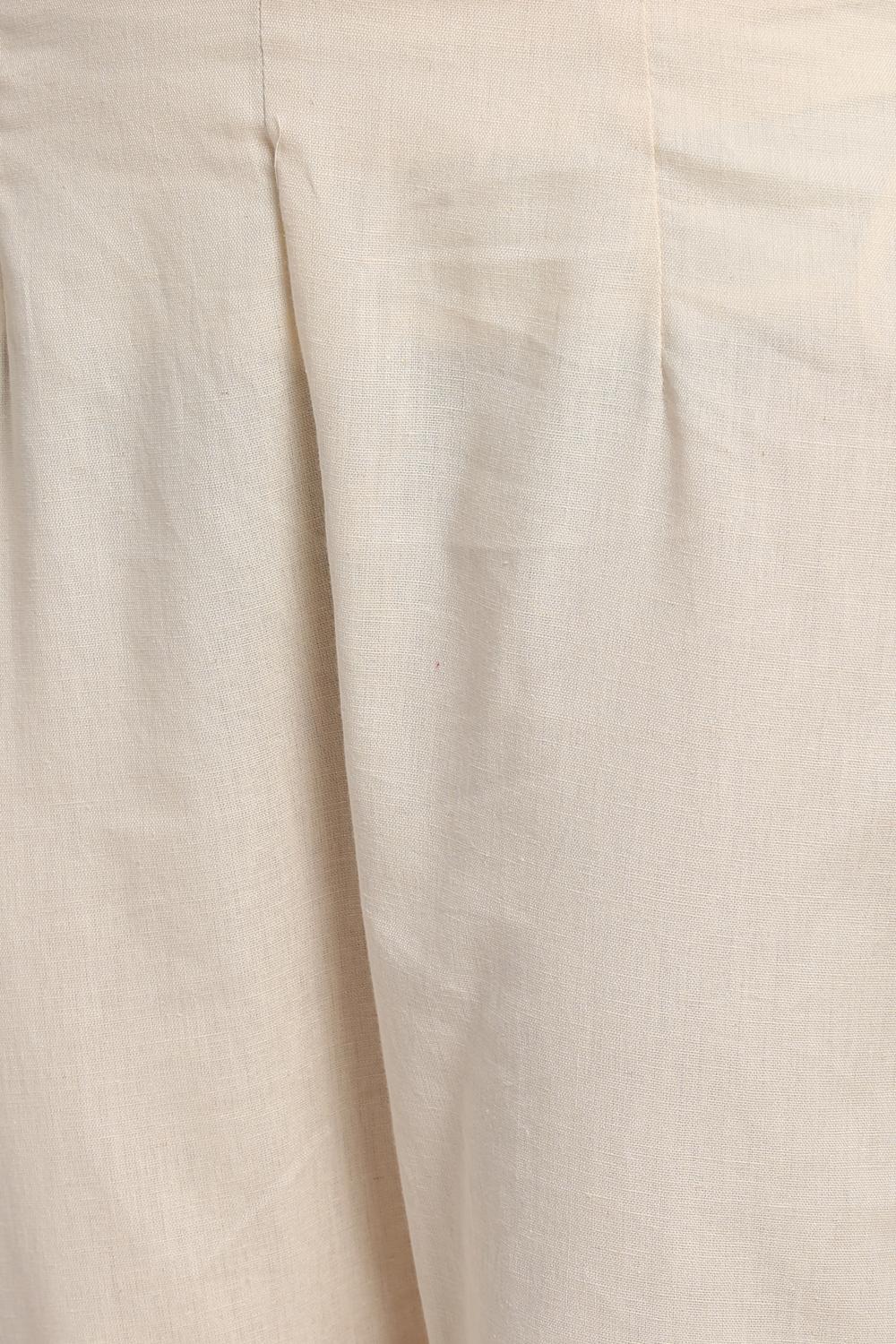White Cotton Fusion Pants image number 1