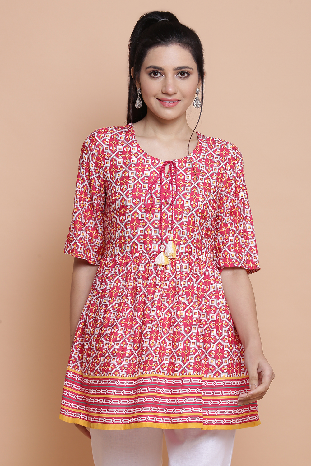 Pink Viscose Rayon Short Top image number 0