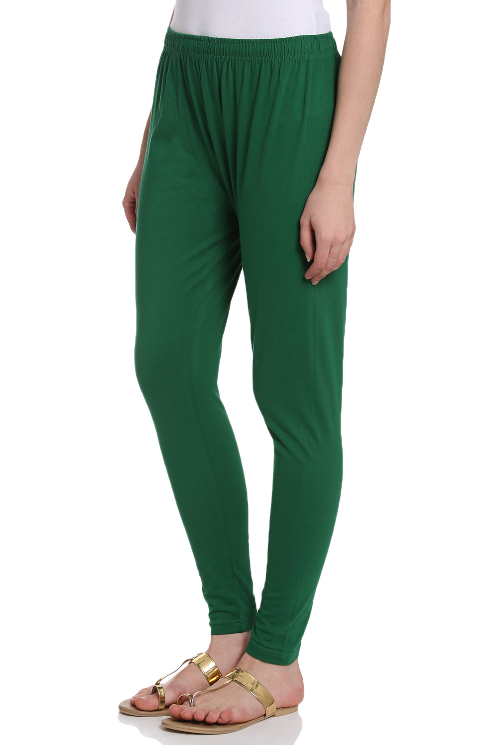 Green Cotton Leggings image number 2