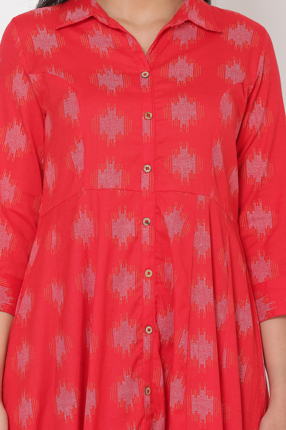 Red Cotton Flex Dress image number 1