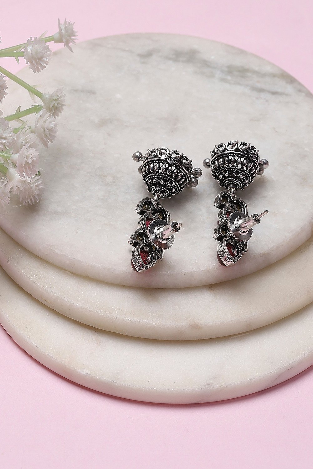 Red Brass Jhumka image number 2