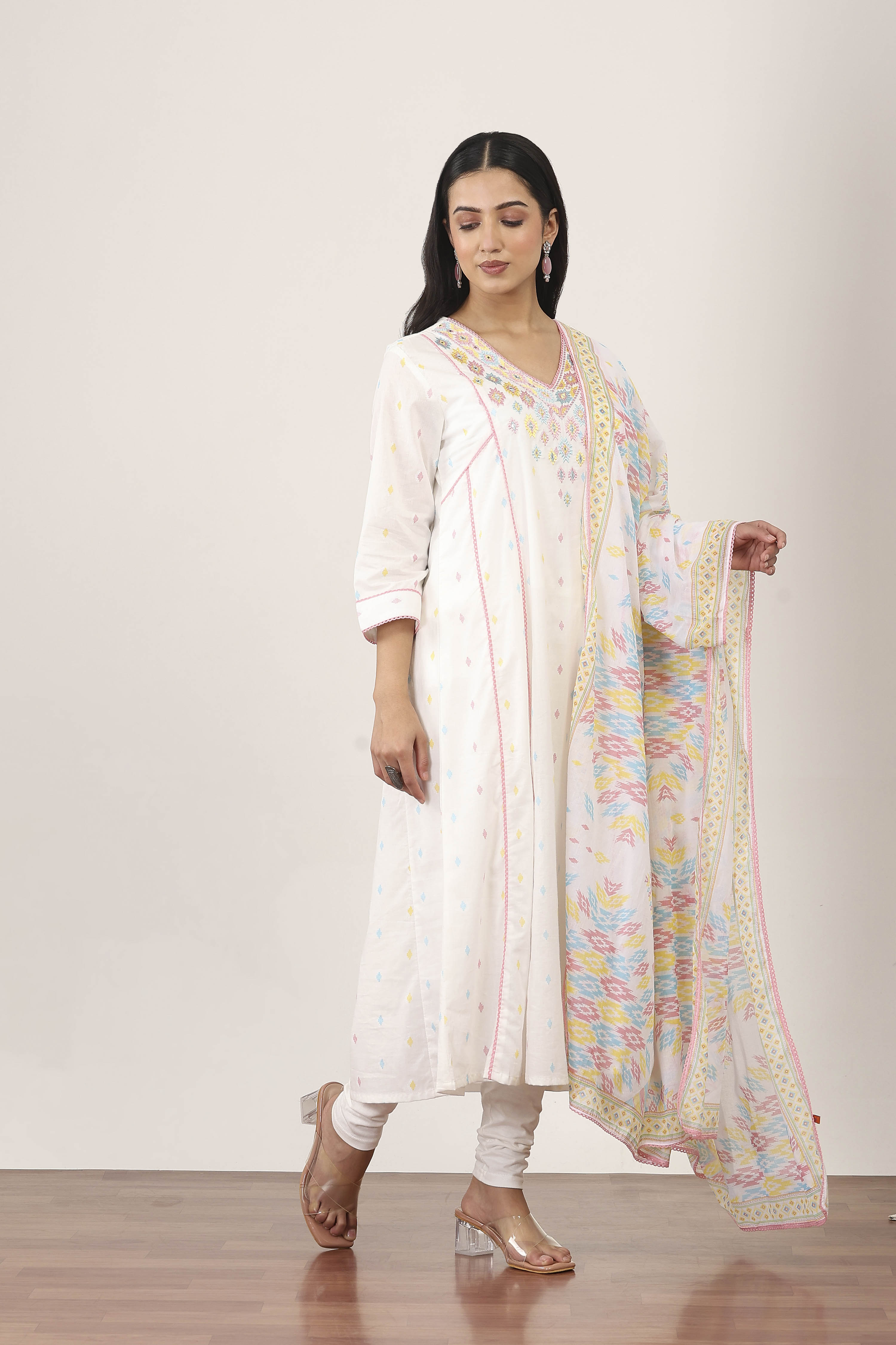 White Cotton Lehenga Sets image number 5