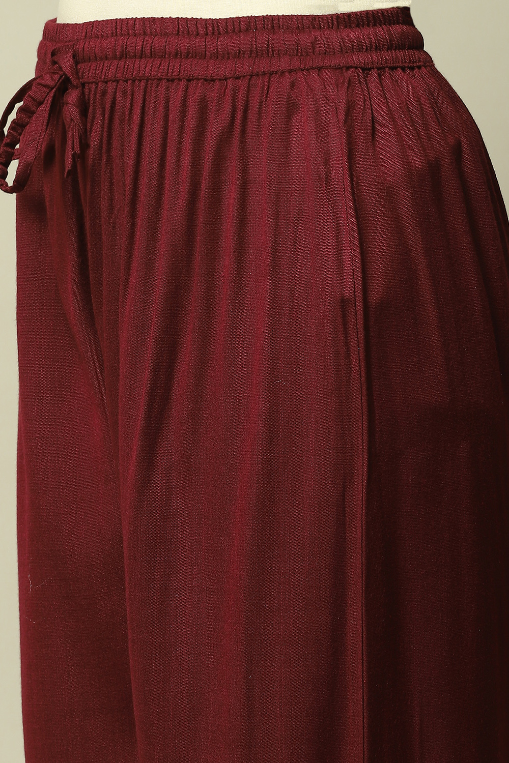 Maroon Poly Viscose Straight Yarndyed Kurta Palazzo Suit Set image number 2