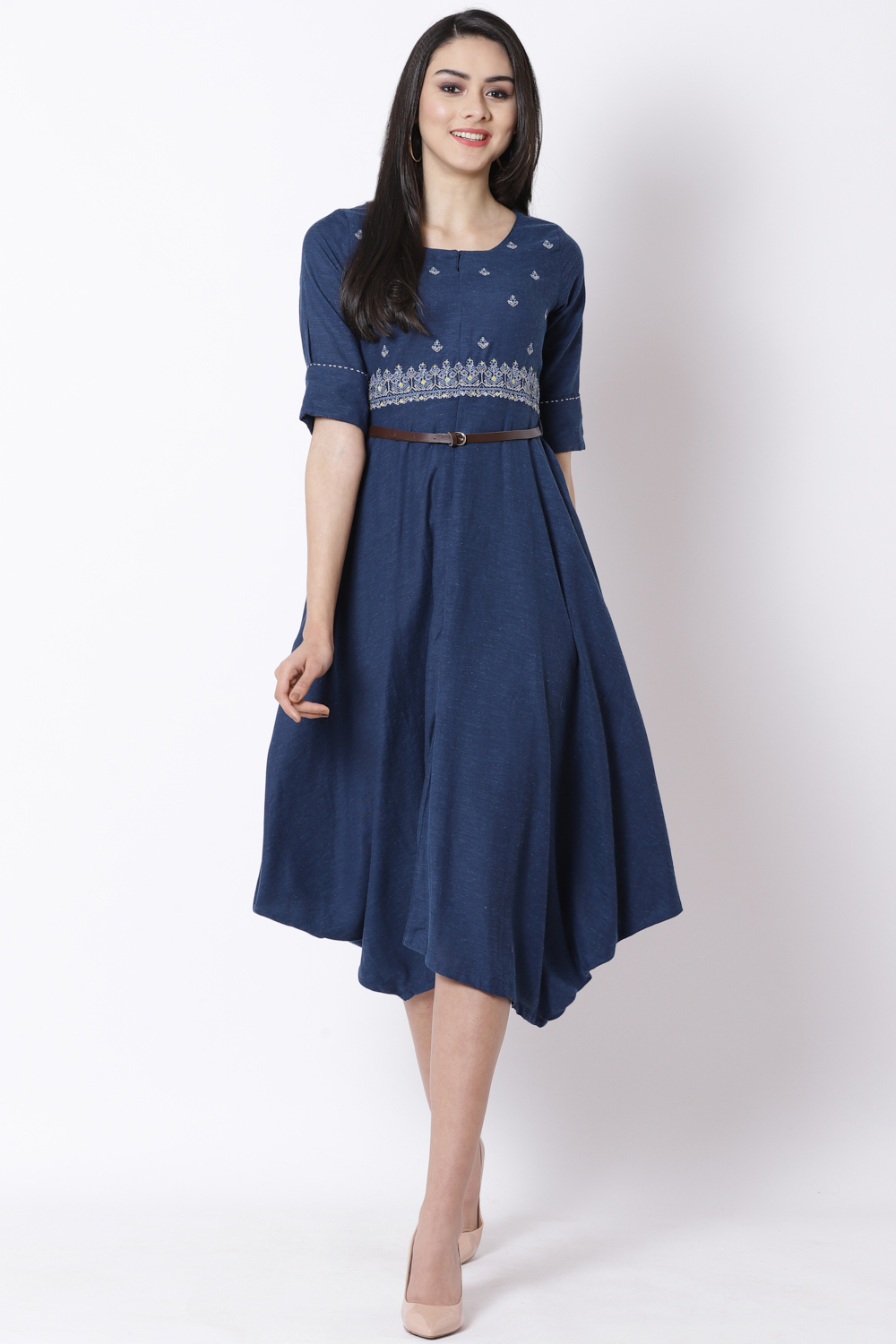 Indigo Viscose Dress image number 0