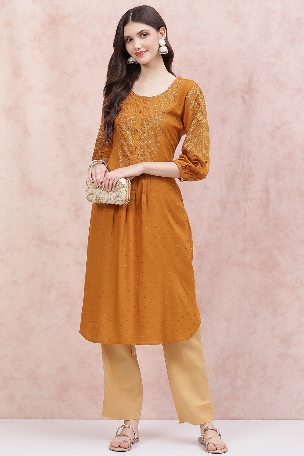 Mustard LIVA Straight Tunic image number 5