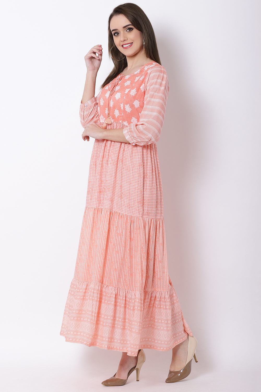 Peach Viscose Dress image number 2