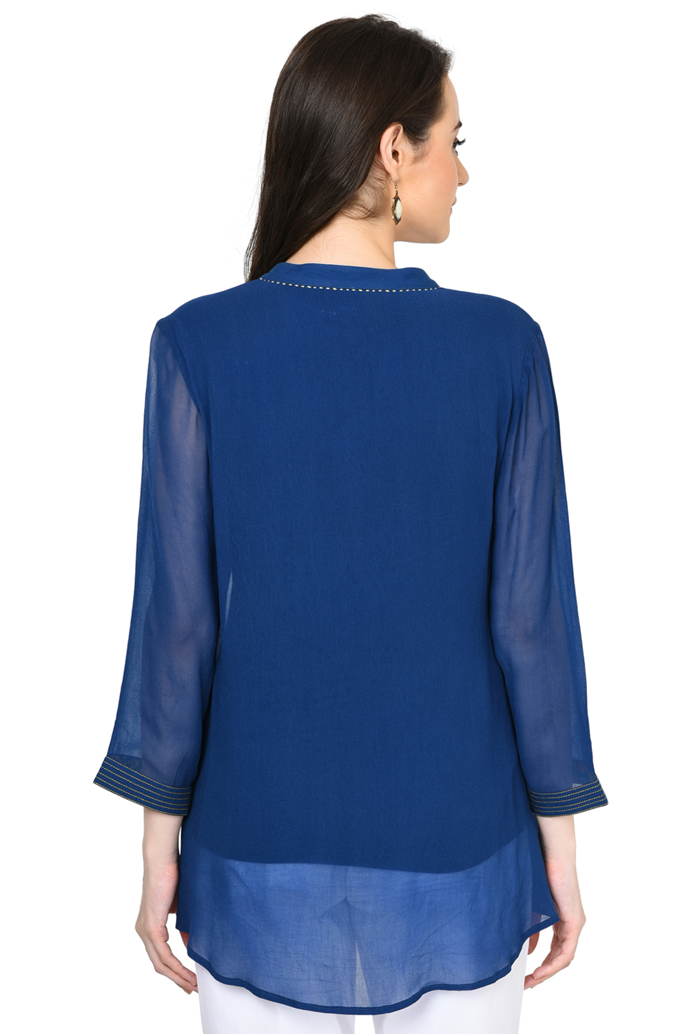 Indigo Straight Viscose Indie Top image number 3