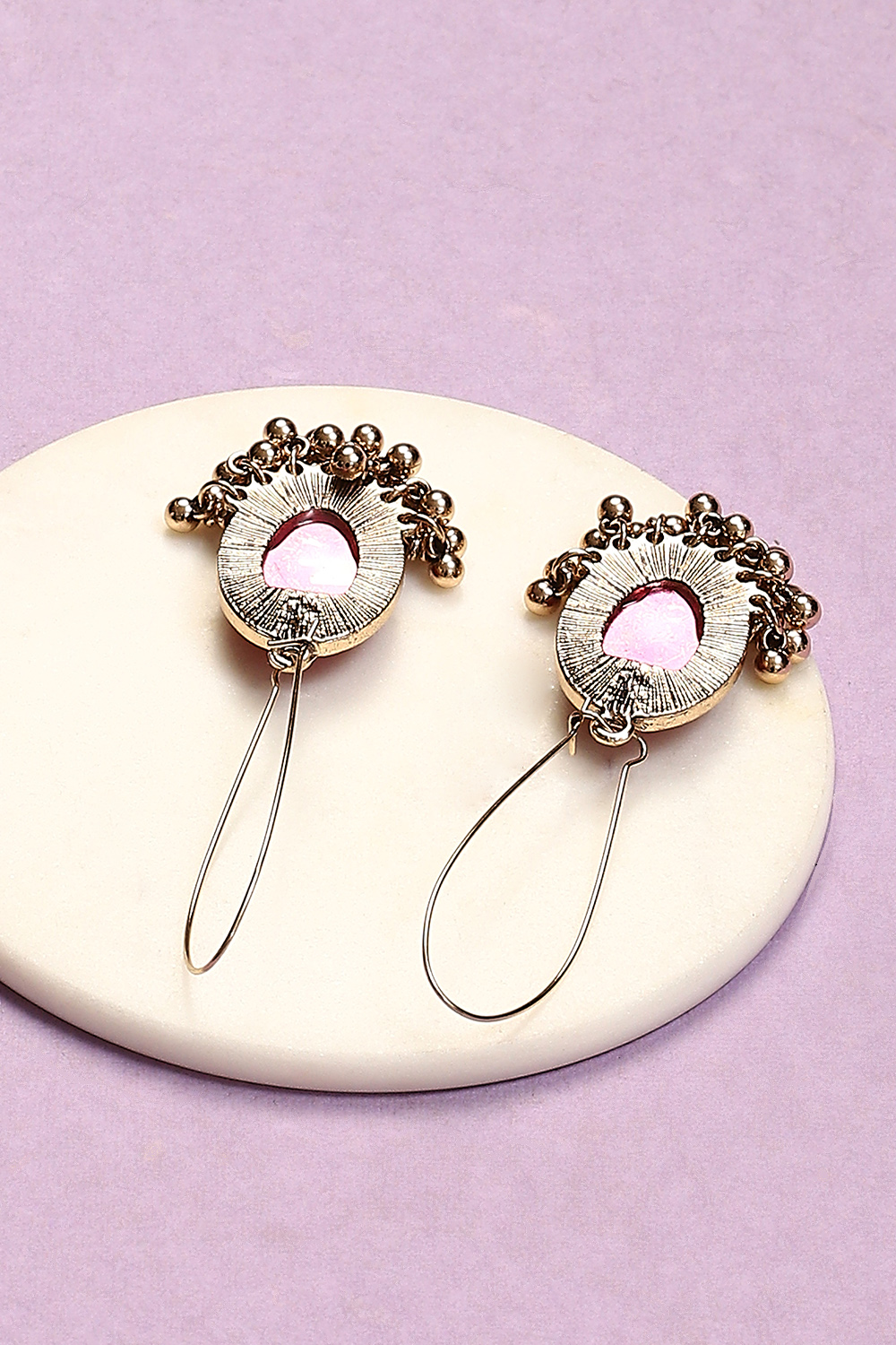 Pink Alloy Earrings image number 2