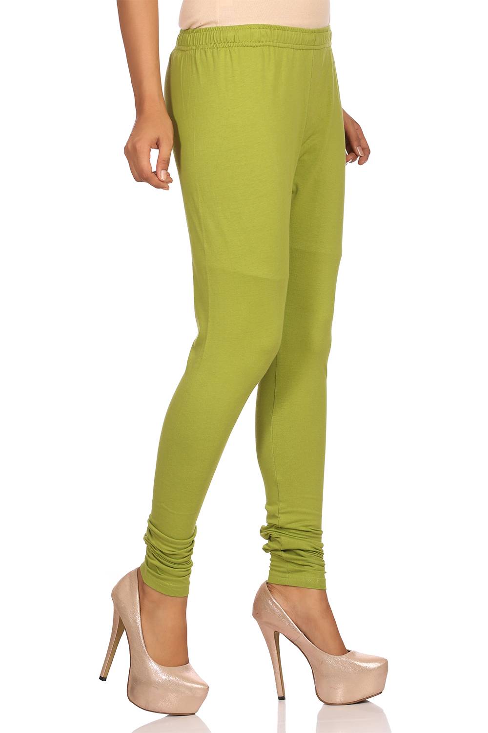 Lime Green Cotton Leggings image number 2