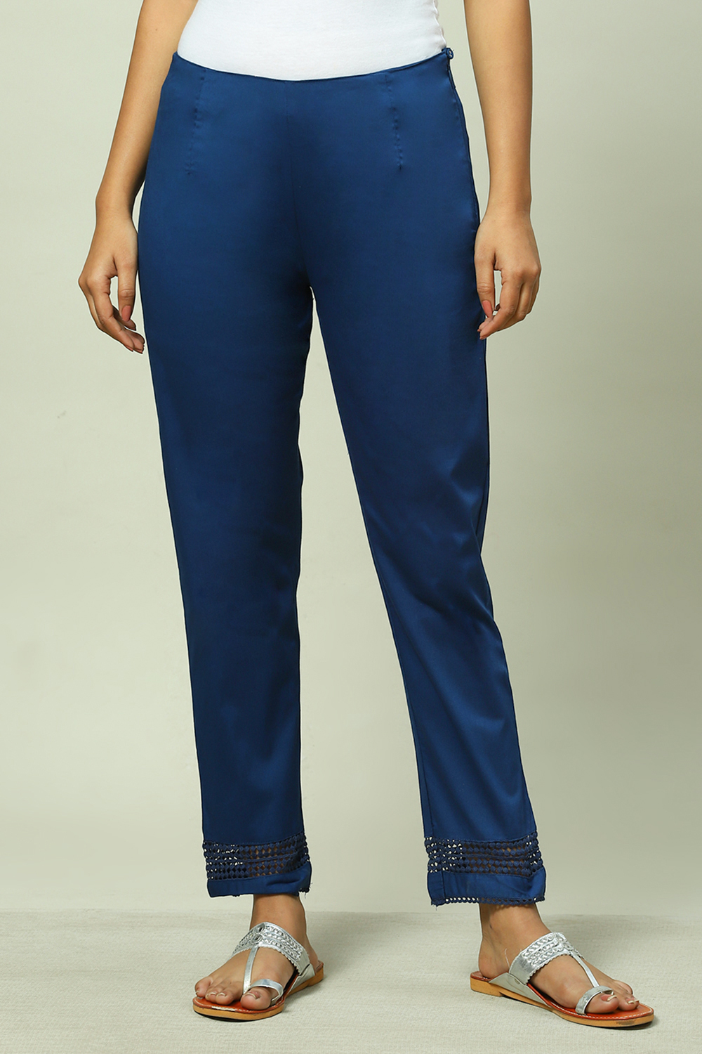 Indigo Cotton Blend Slim Pant image number 5