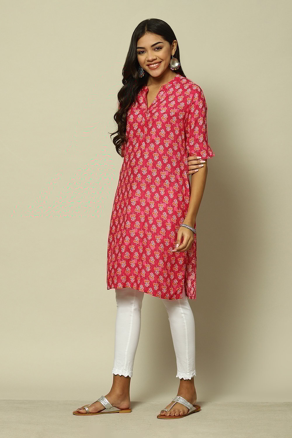 Mustard LIVA Straight Printed Kurta image number 5