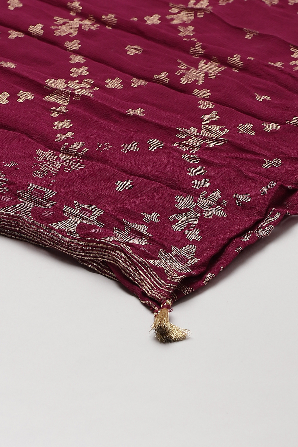 Wine Polyester Georgette Dupatta image number 1