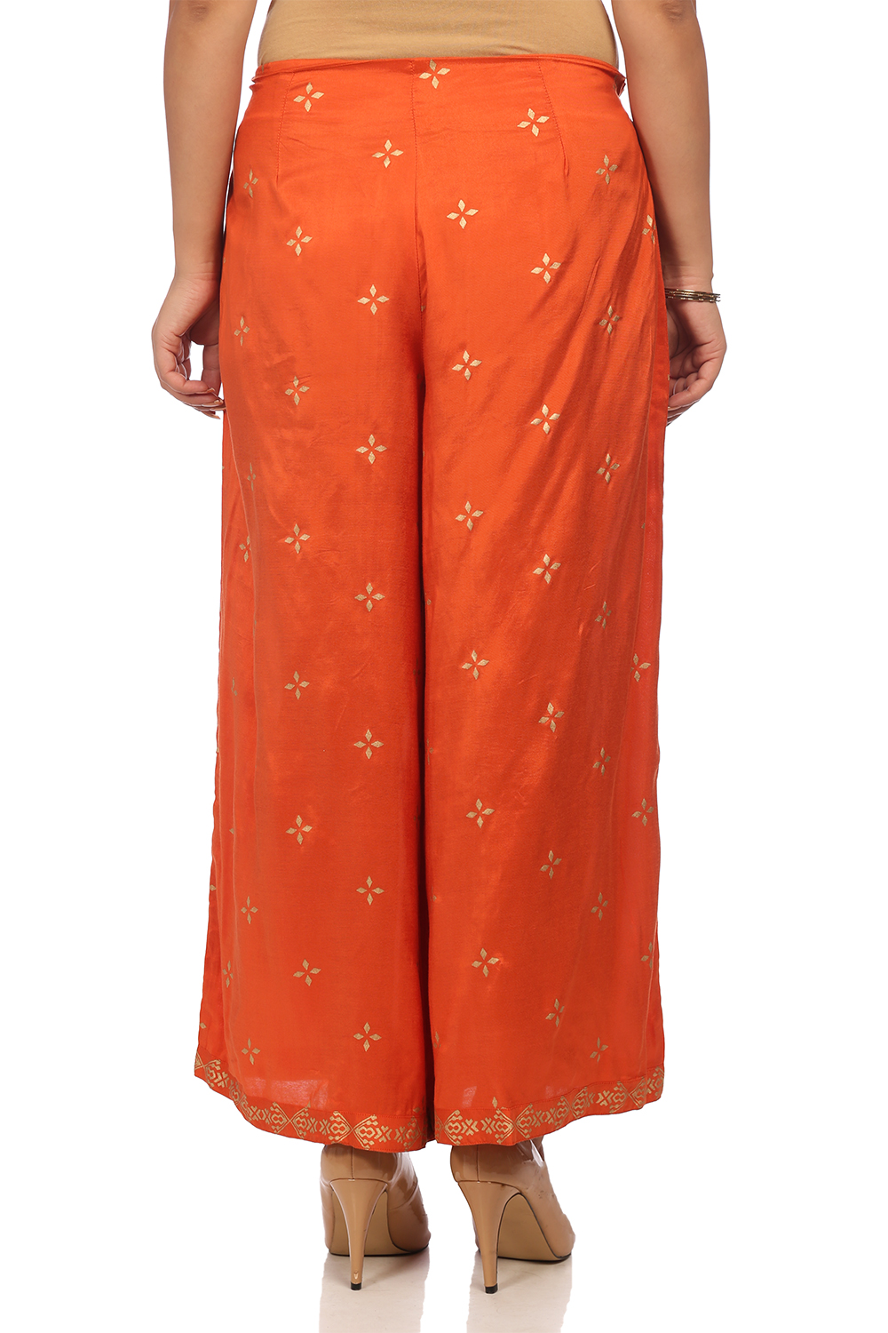 Orange Viscose Palazzo image number 3