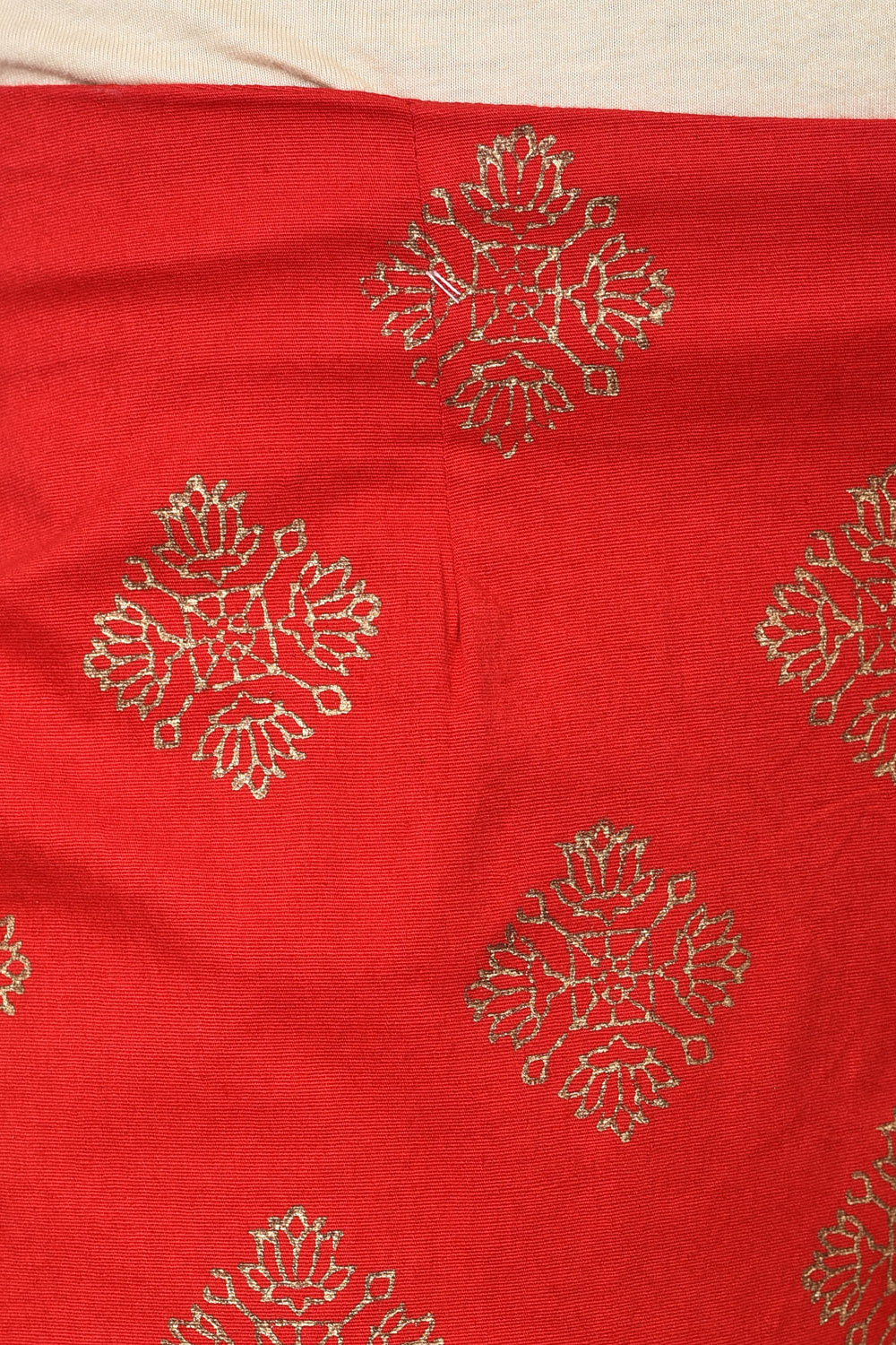 Red Poly Lycra Slim Pants image number 5