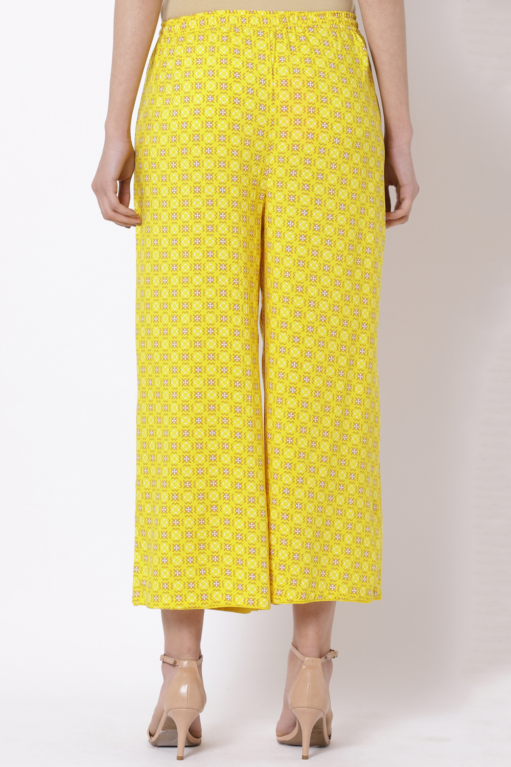 Yellow Viscose Printed Palazzo image number 5