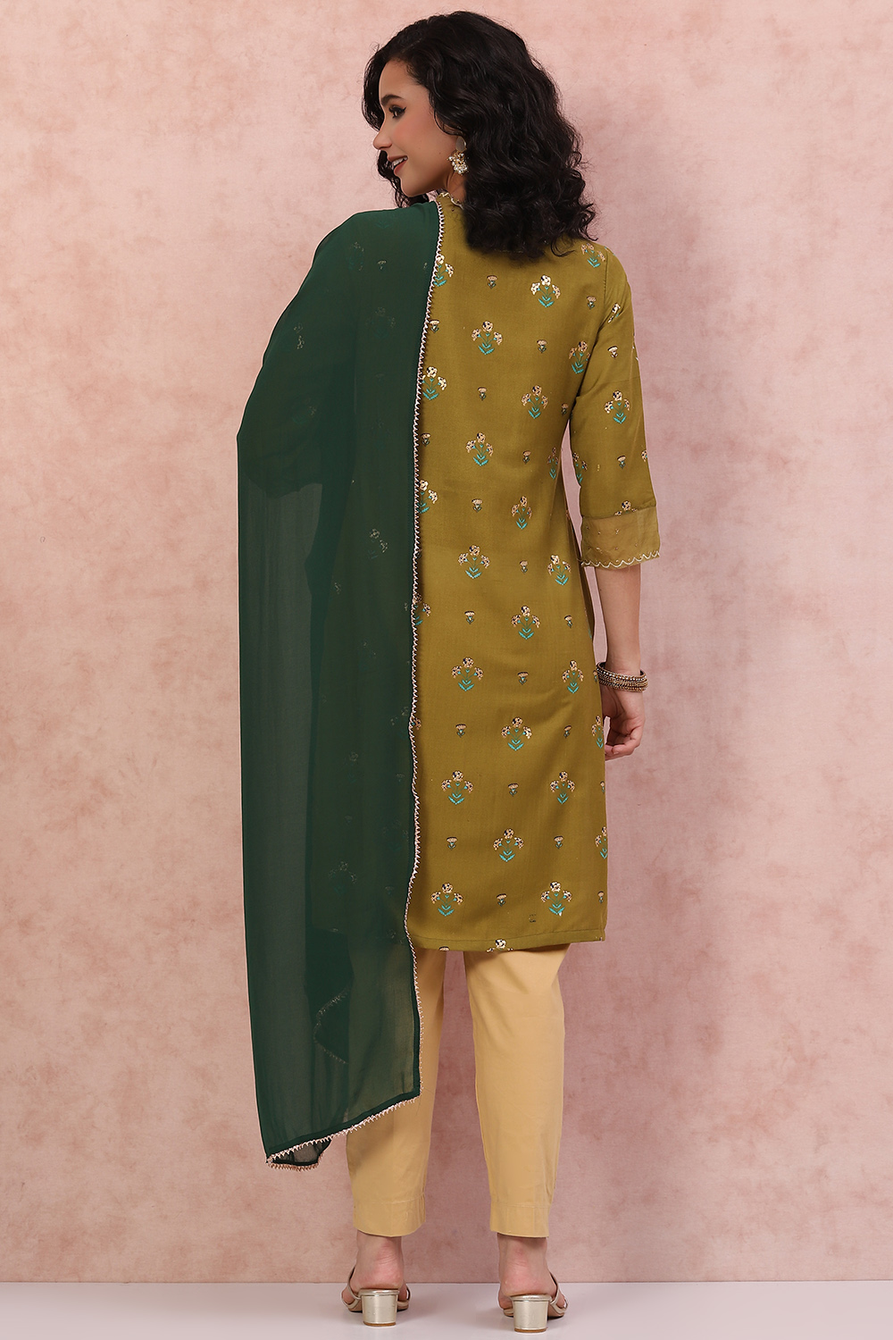 Navy Blue Art Silk Dupatta image number 2