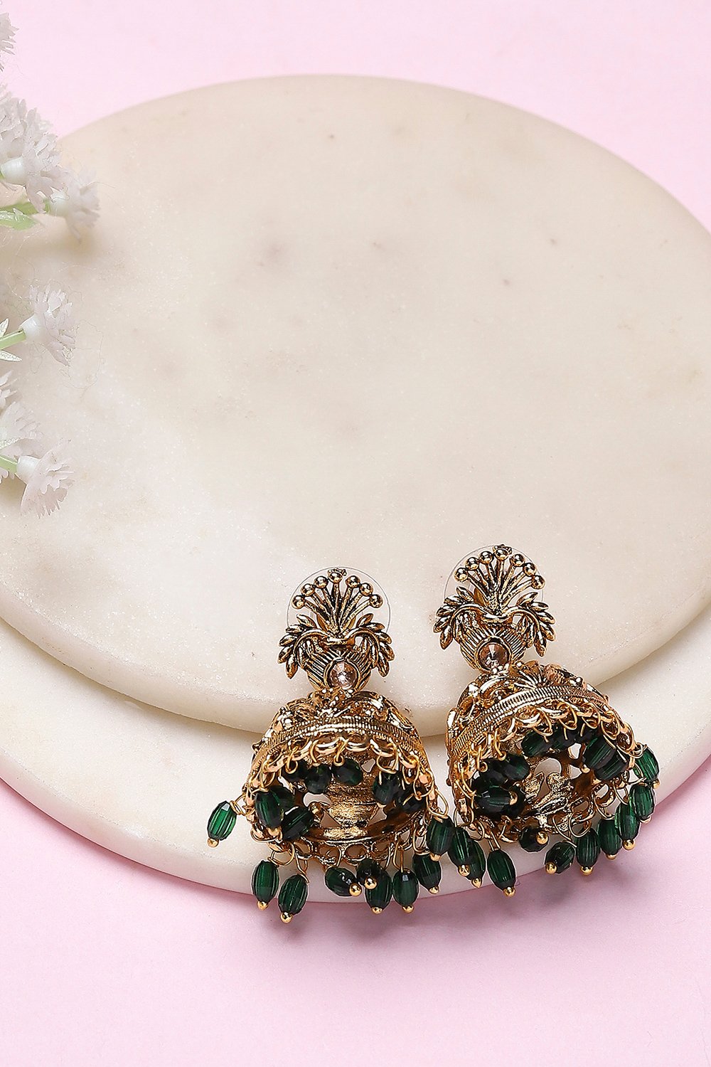 Green Alloy Jhumka image number 0