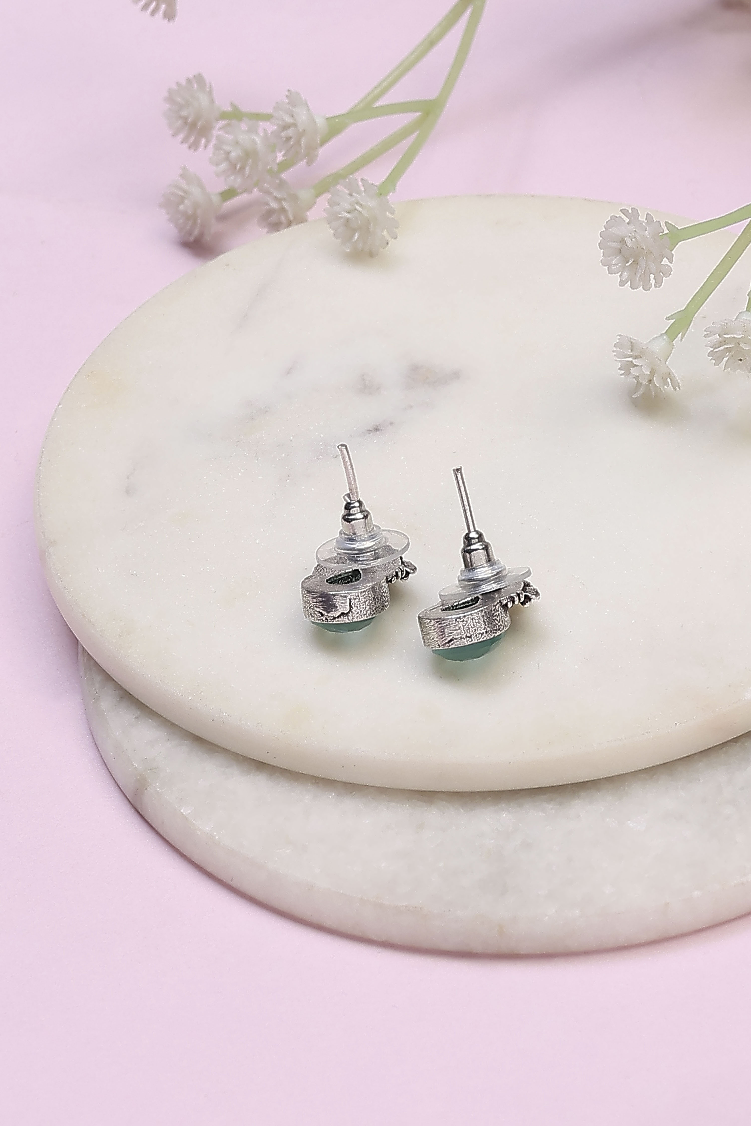 Mint Green Brass Studs image number 2