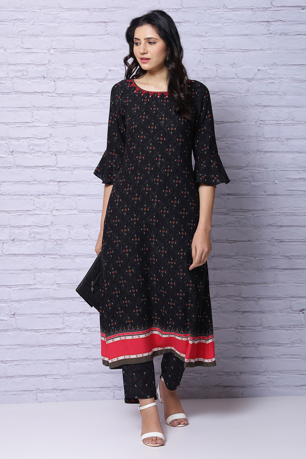 Black Viscose Kurta image number 0