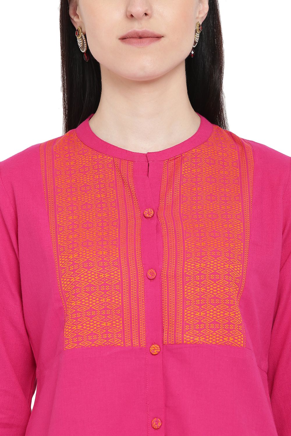 Pink Cotton Flared Indie Top image number 1
