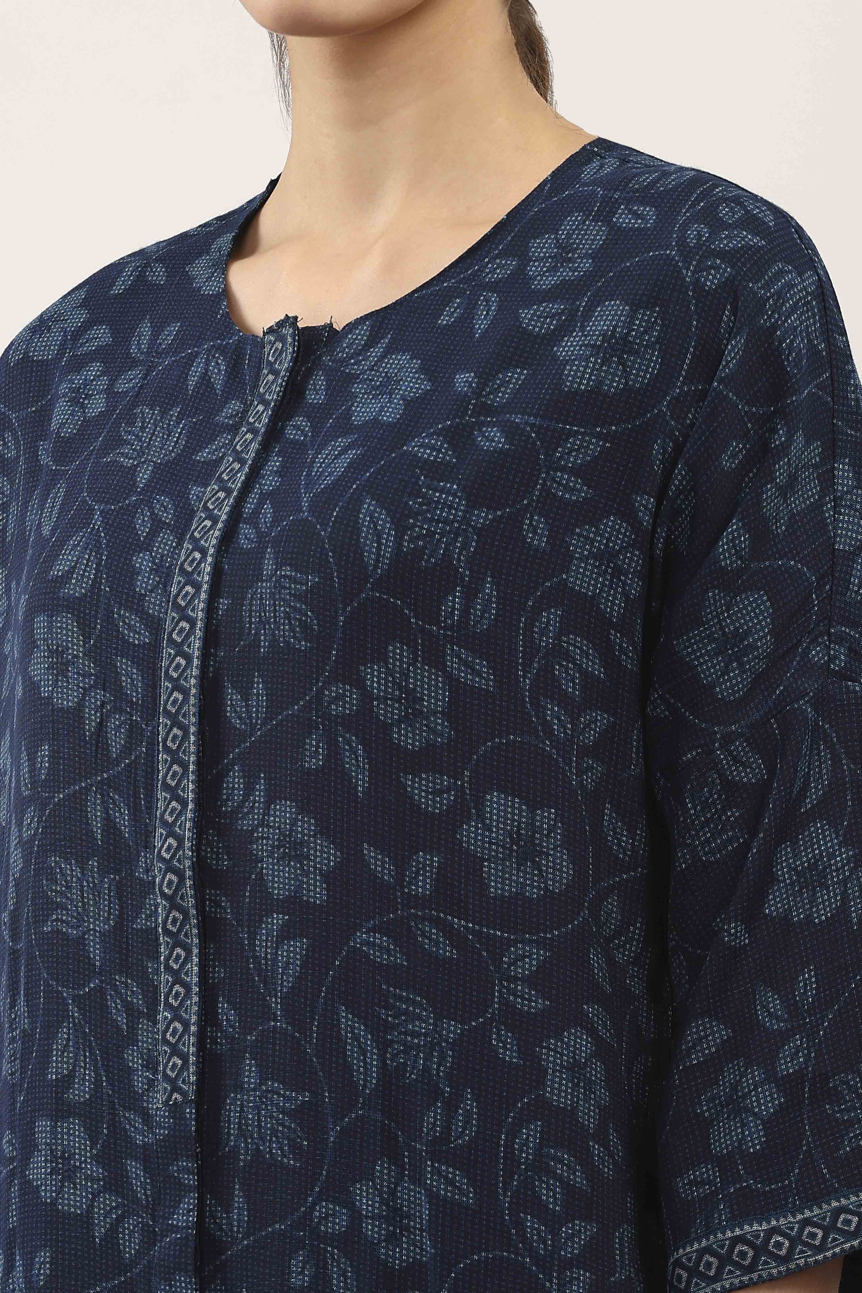 Blue Viscose Polyester Viscose Rayon Kurta Pants Set image number 1