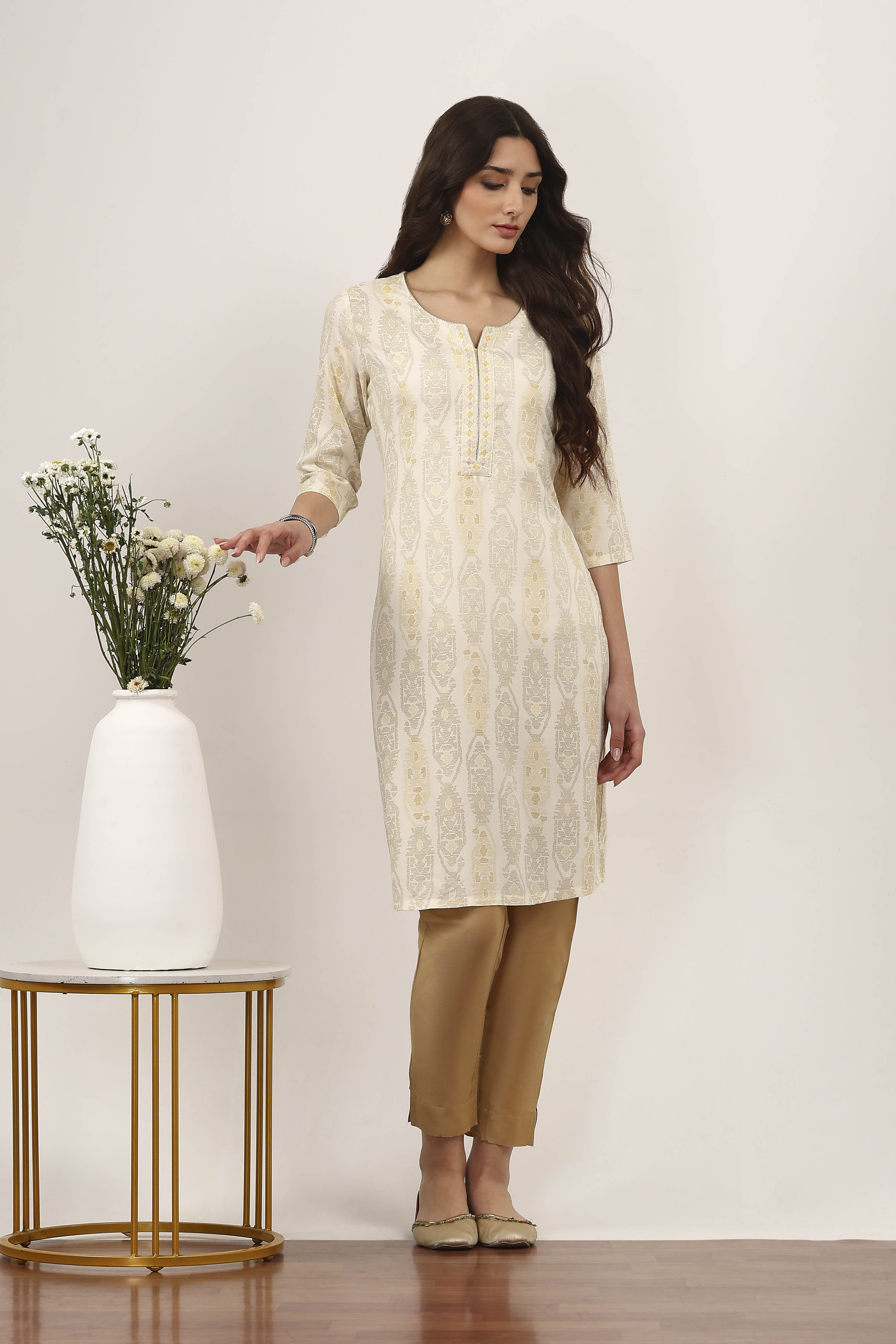 Blue Rayon Straight Kurtas image number 0