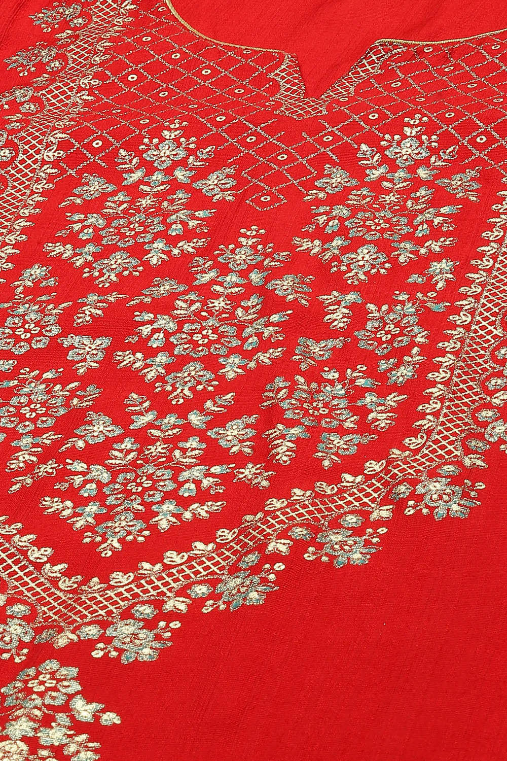 Red LIVA Straight Printed Kurta image number 1