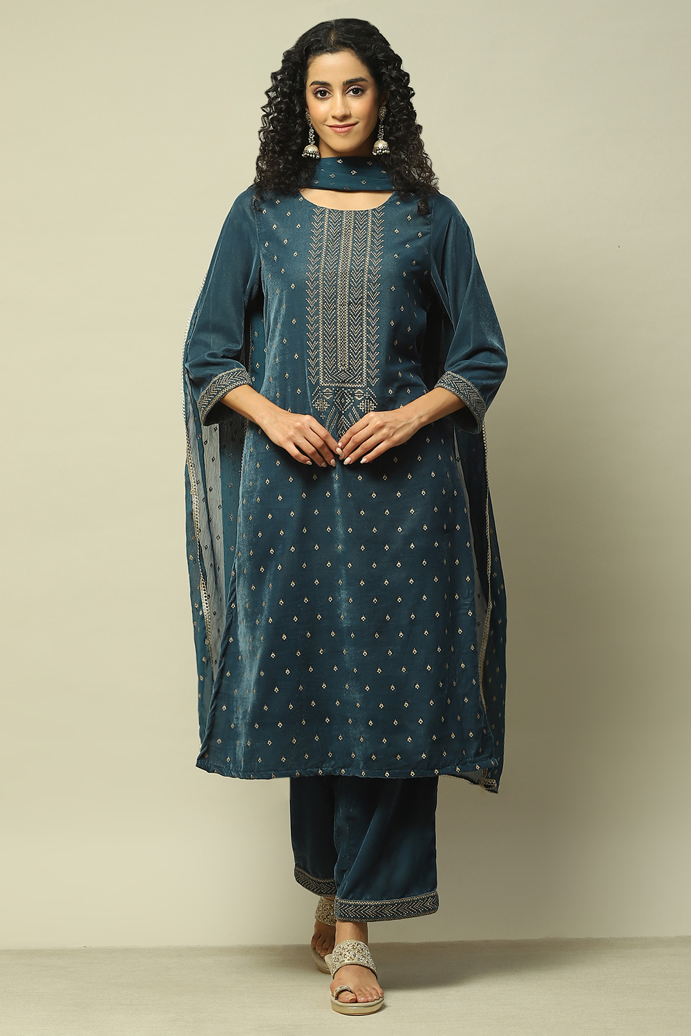 Wine Polyester Straight Printed Kurta Palazzo Suit Set image number 7